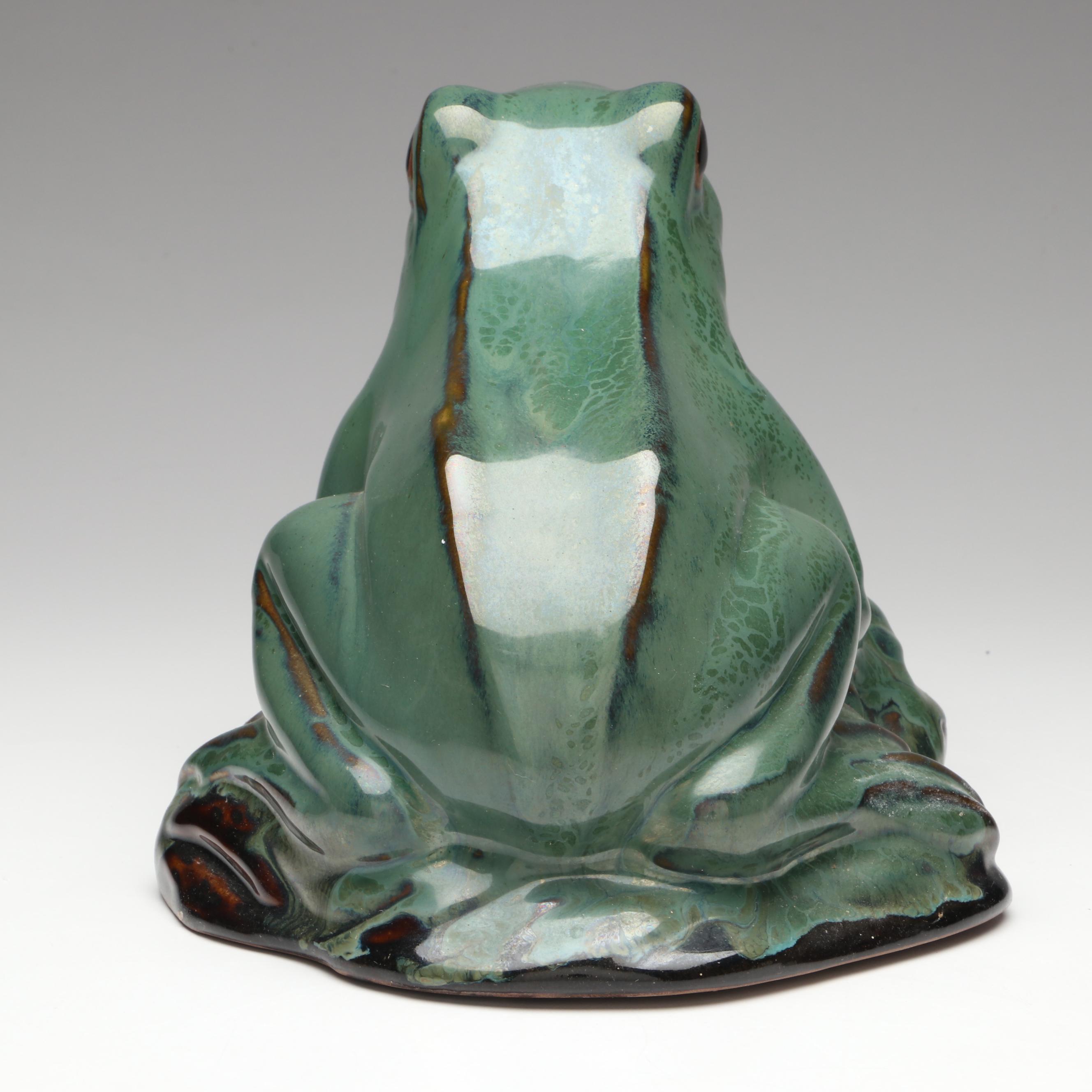 Glazed Green Ceramic Frogs