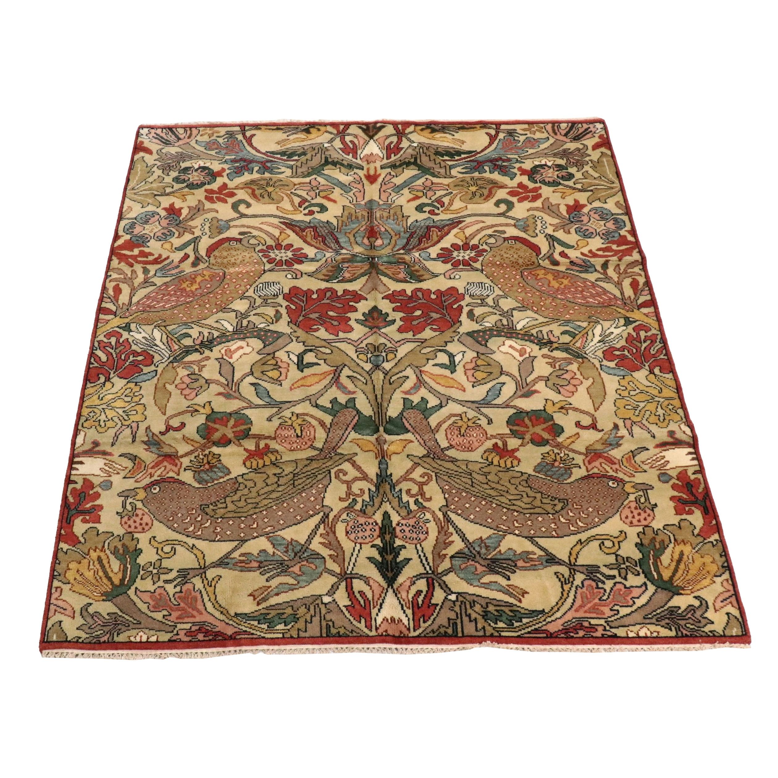 8'11 x 10'2 Hand-Knotted Indo-Persian Ziegler Area Rug