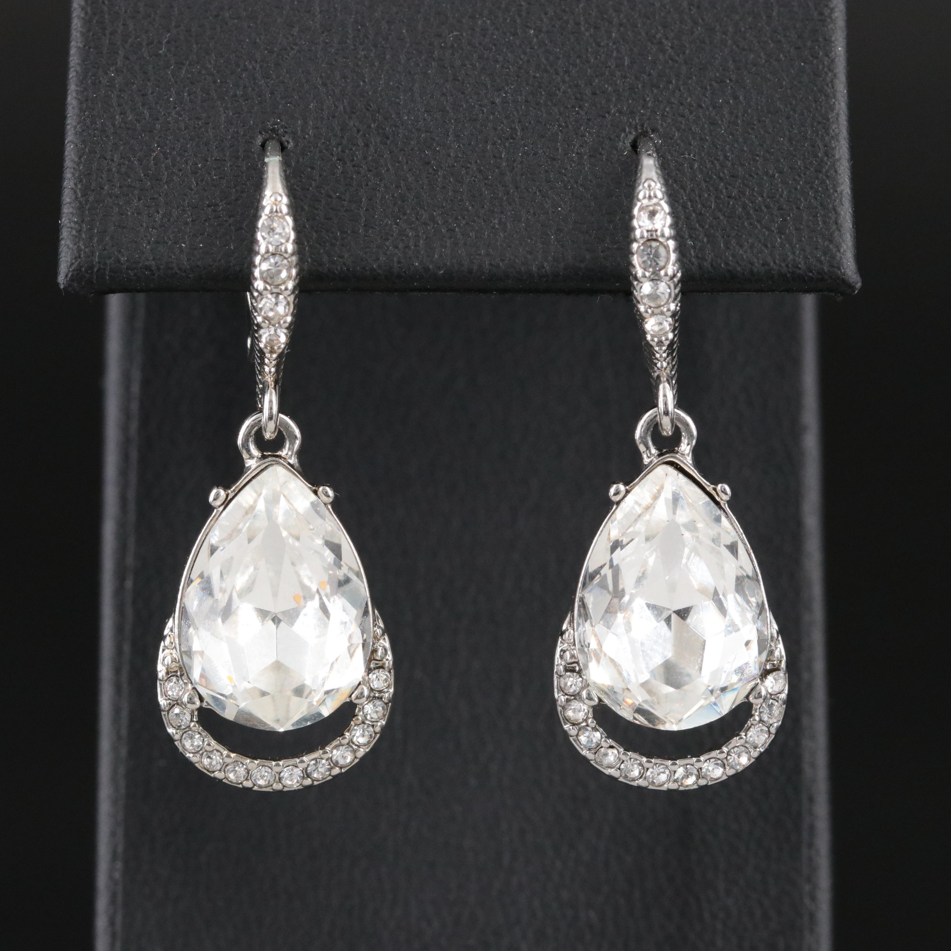 Givenchy Glass Crystal Drop Earrings