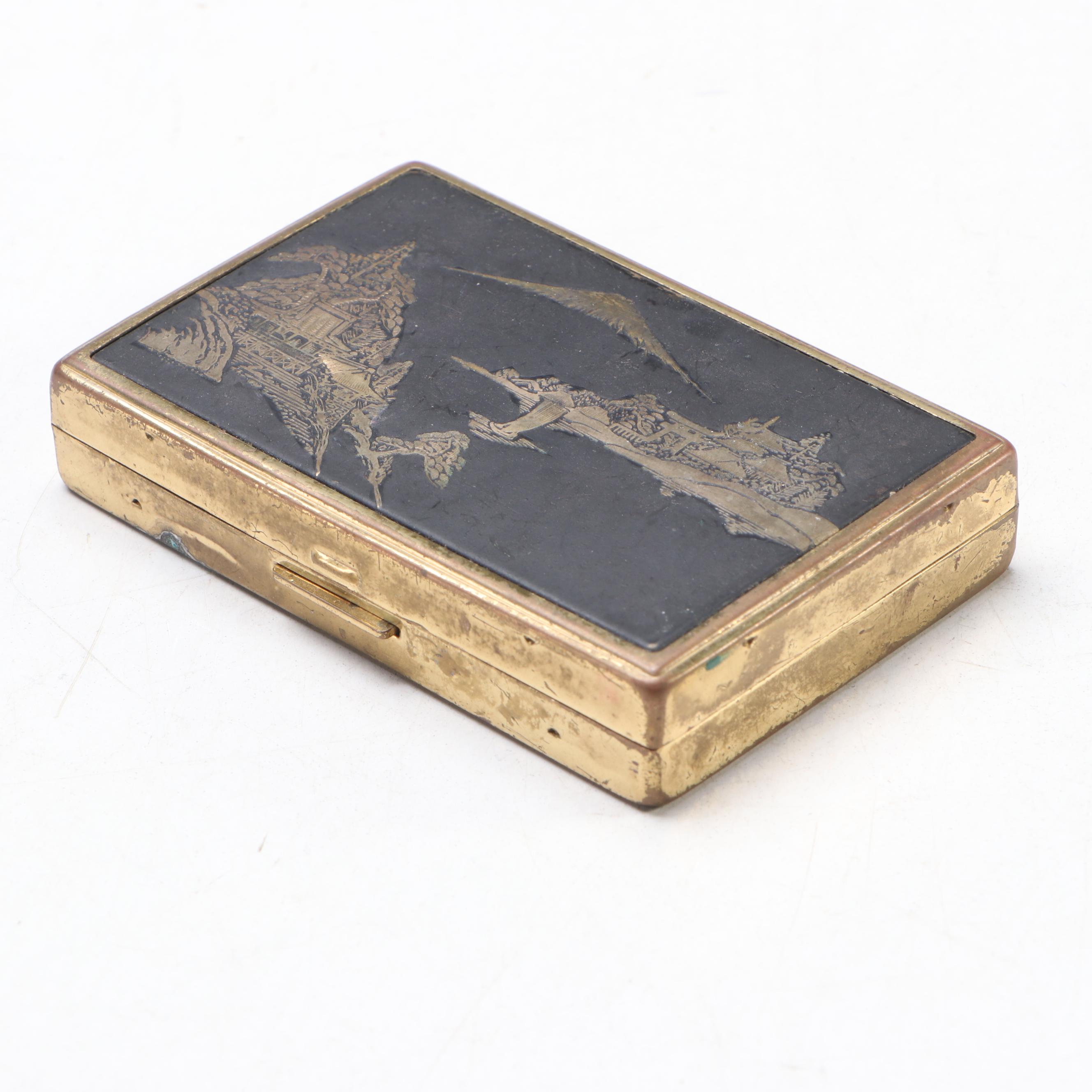 Clover Japanese Landscape Music Compact, Mid-20th Century