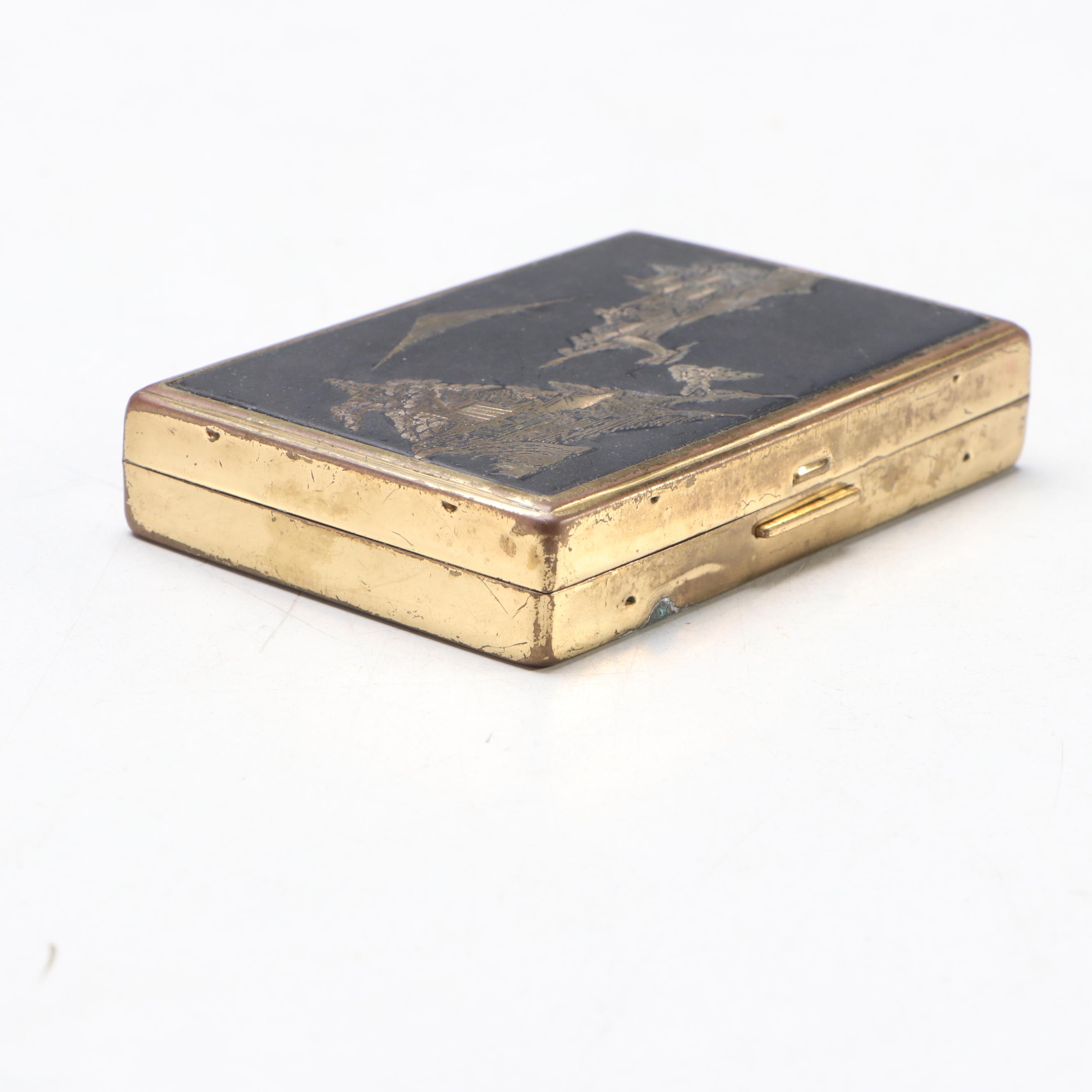 Clover Japanese Landscape Music Compact, Mid-20th Century