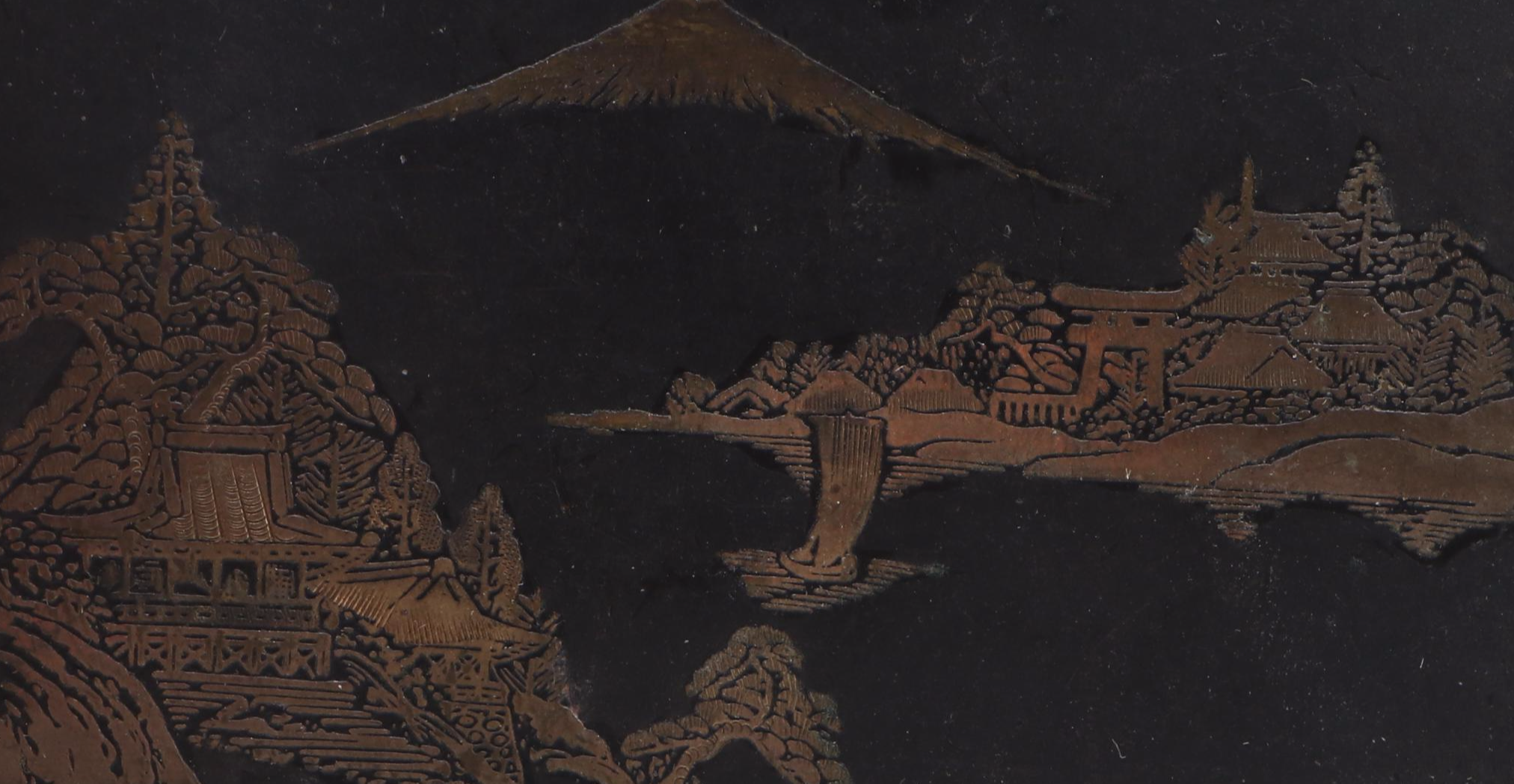 Clover Japanese Landscape Music Compact, Mid-20th Century