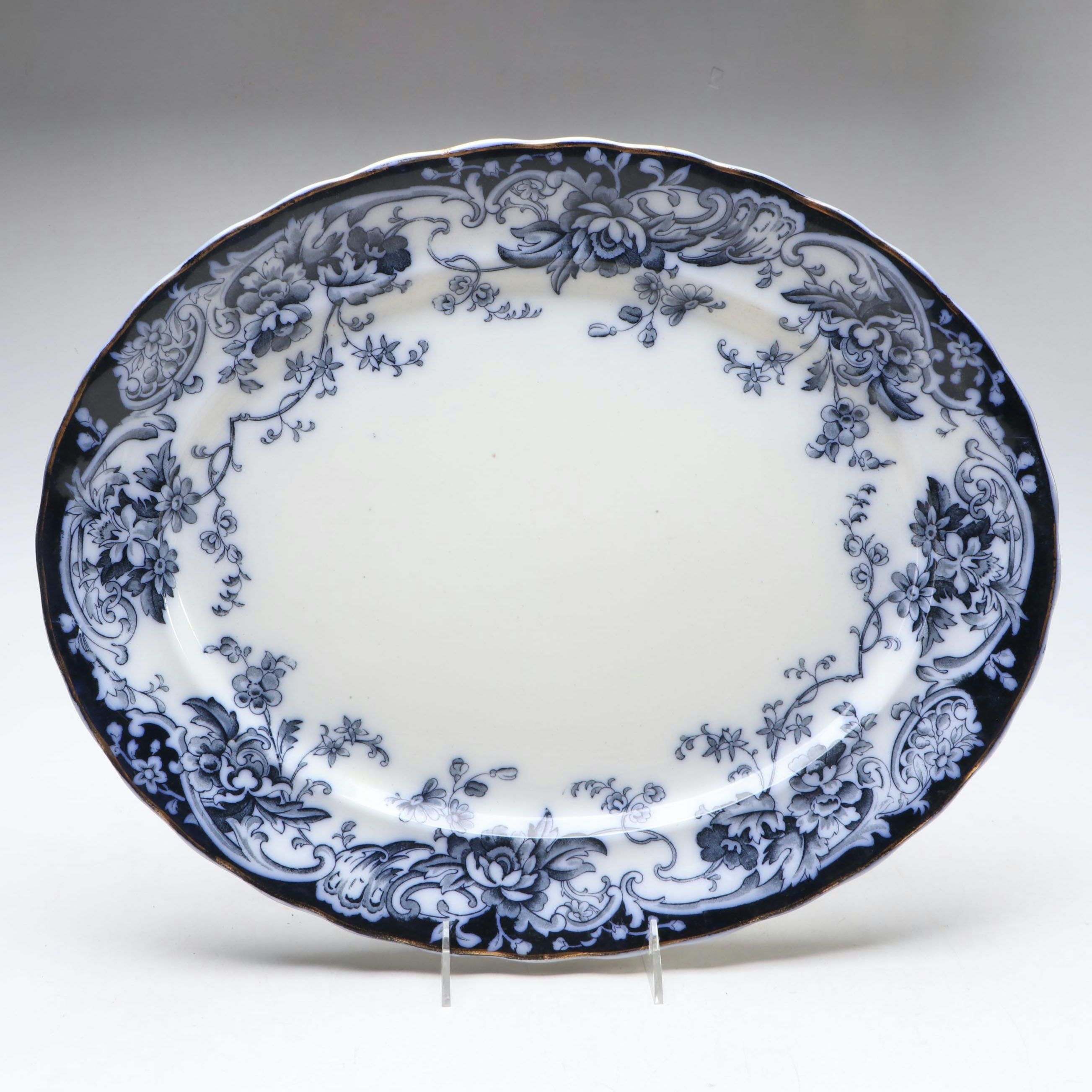 Keeling & Co. Blue and White Earthenware Platter, Early 20th Century