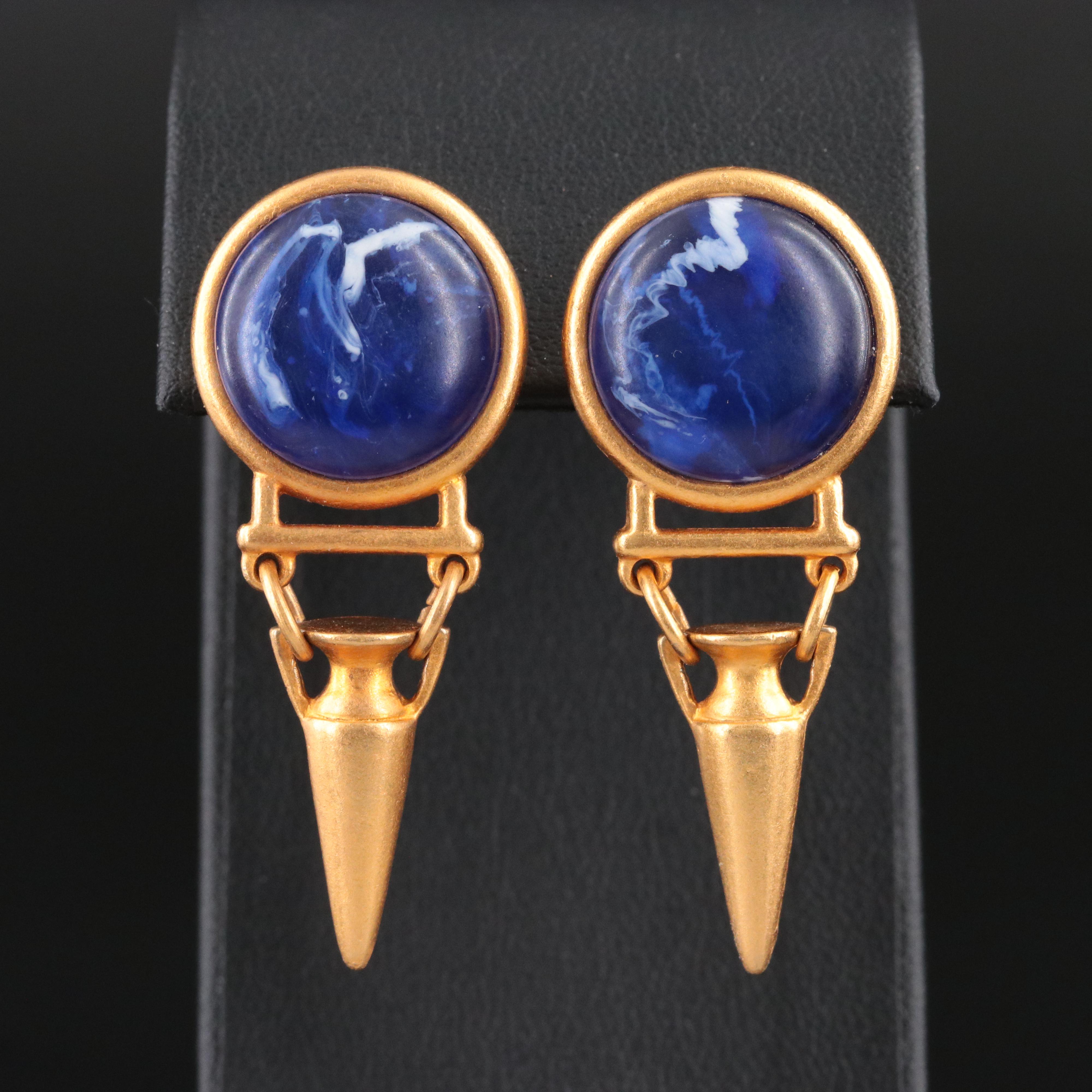 Faux Gemstone Drop Earrings