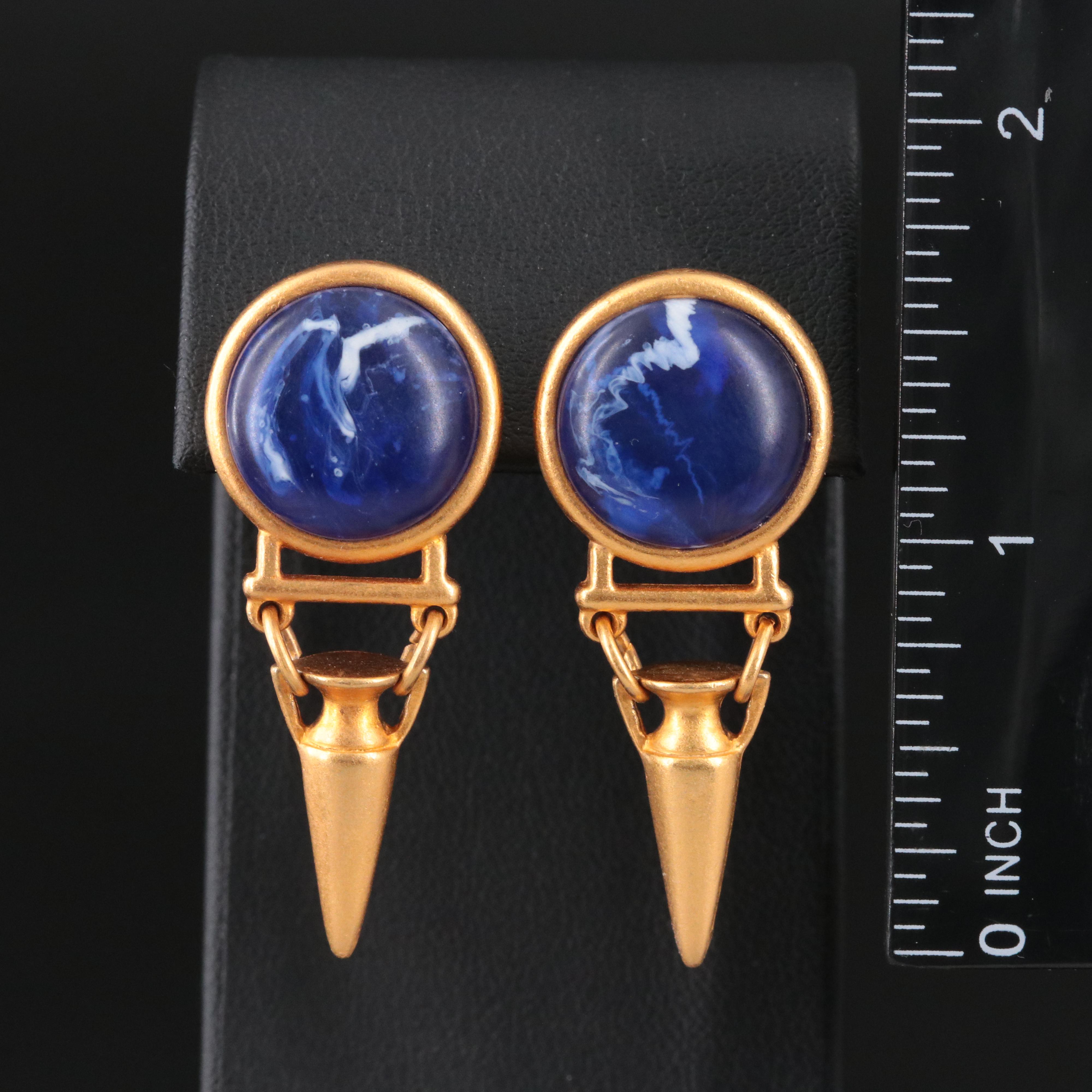 Faux Gemstone Drop Earrings