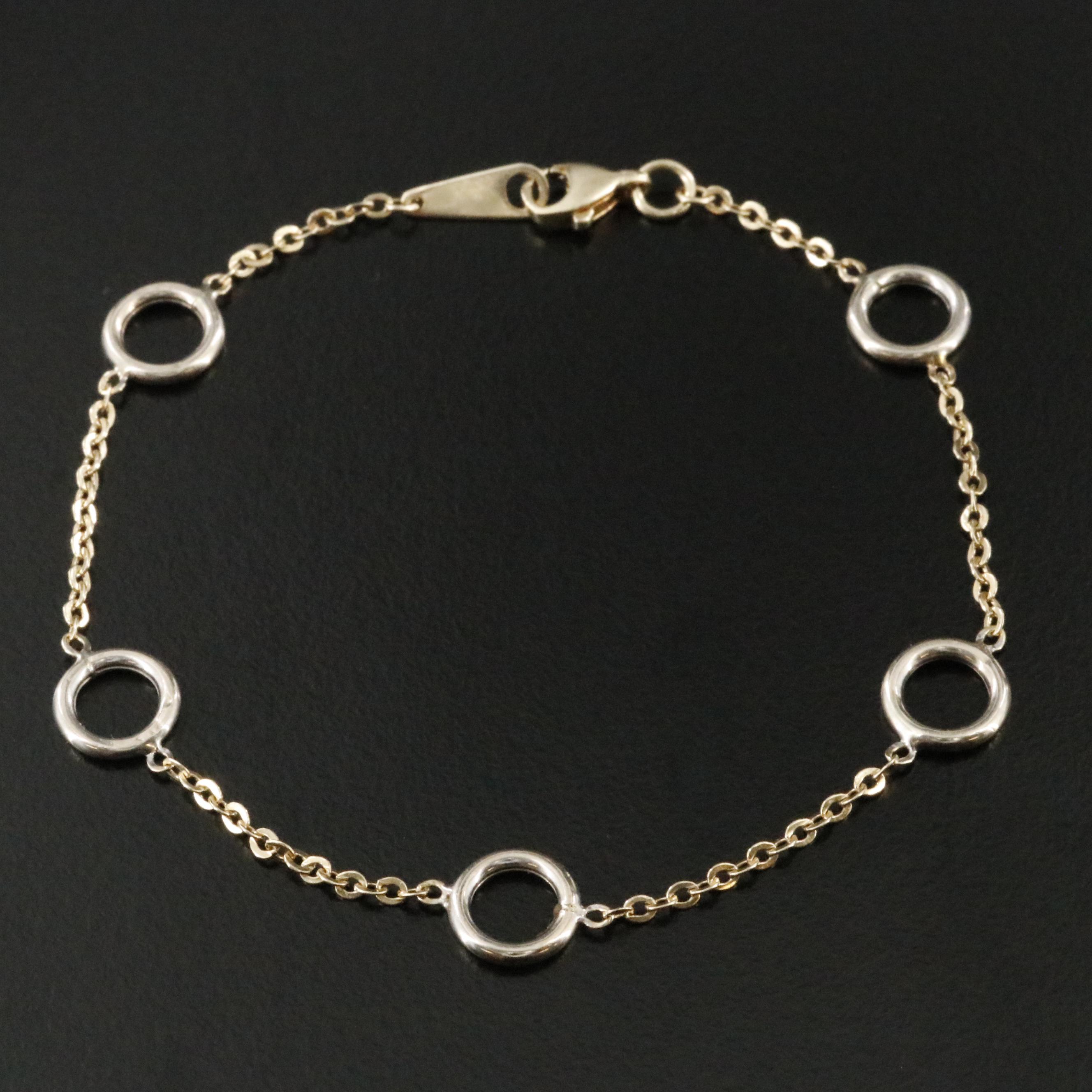 10K Circle Station Bracelet