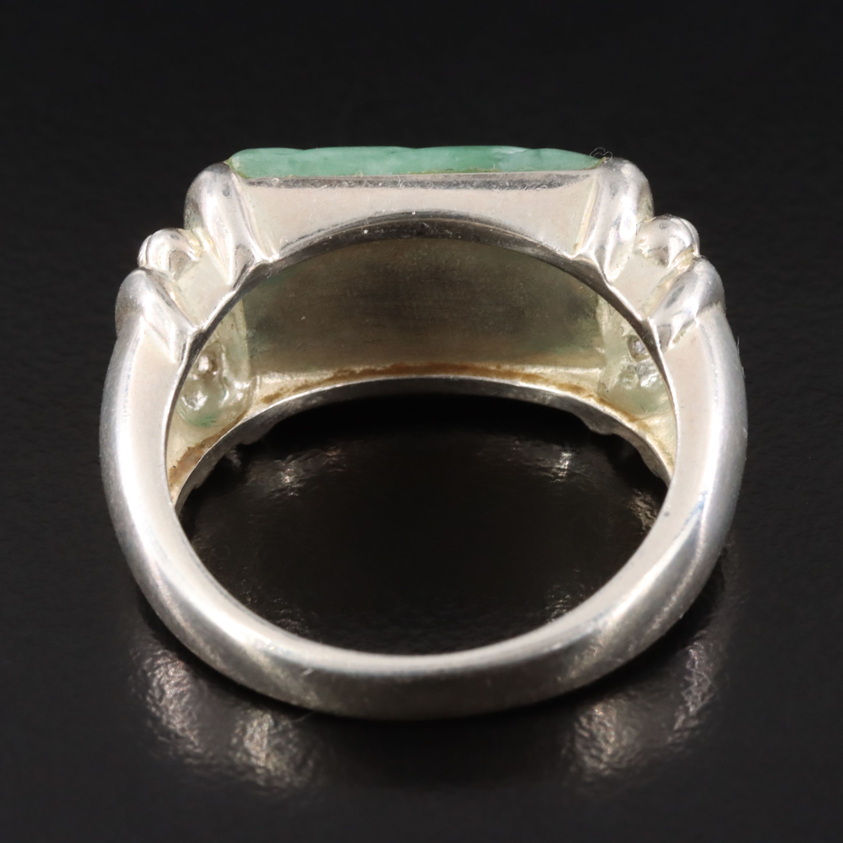 Judith Ripka Sterling Jadeite East-West Ring