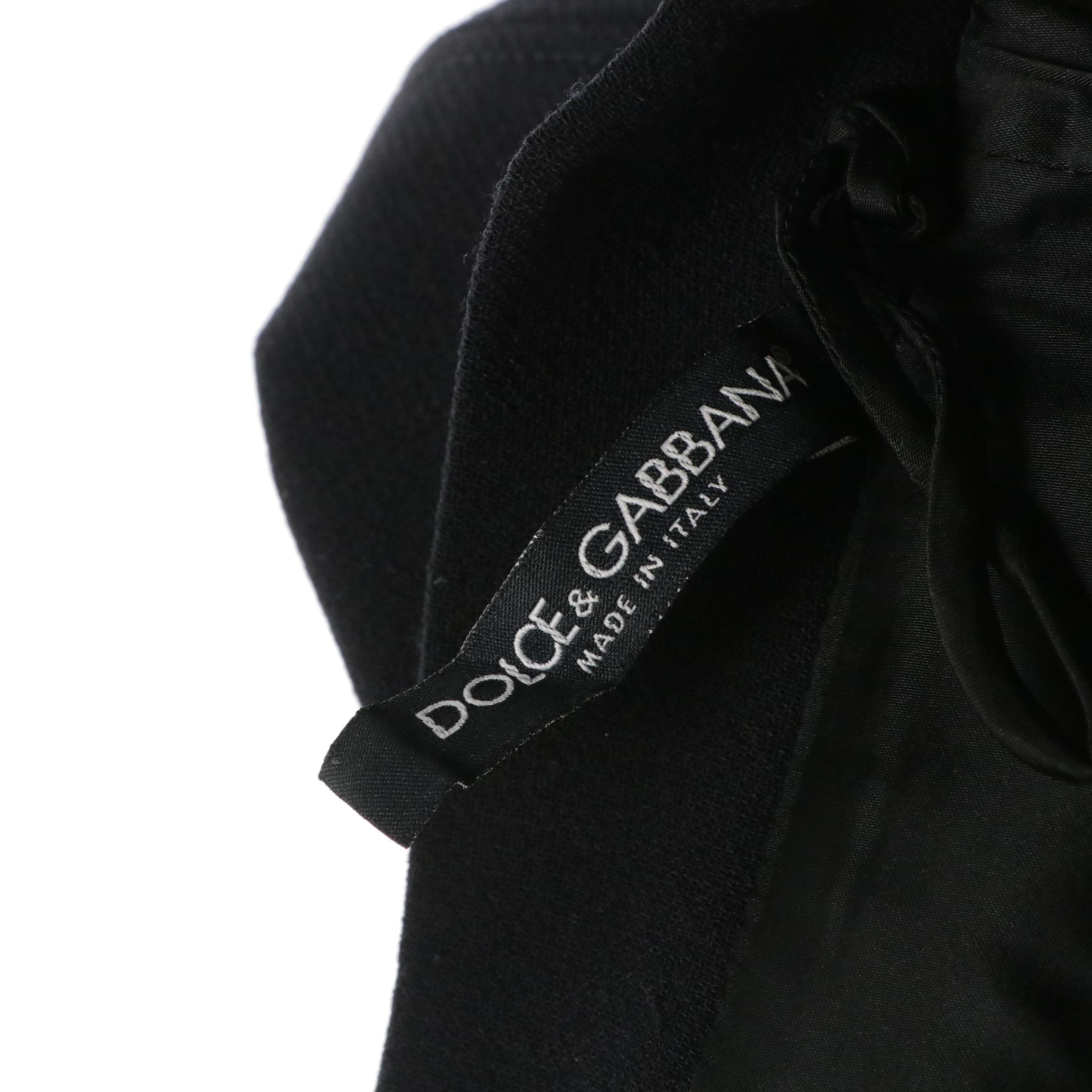 Dolce & Gabbana Black Wool Blend Pencil Skirt Cheetah Print Blouse with Tags