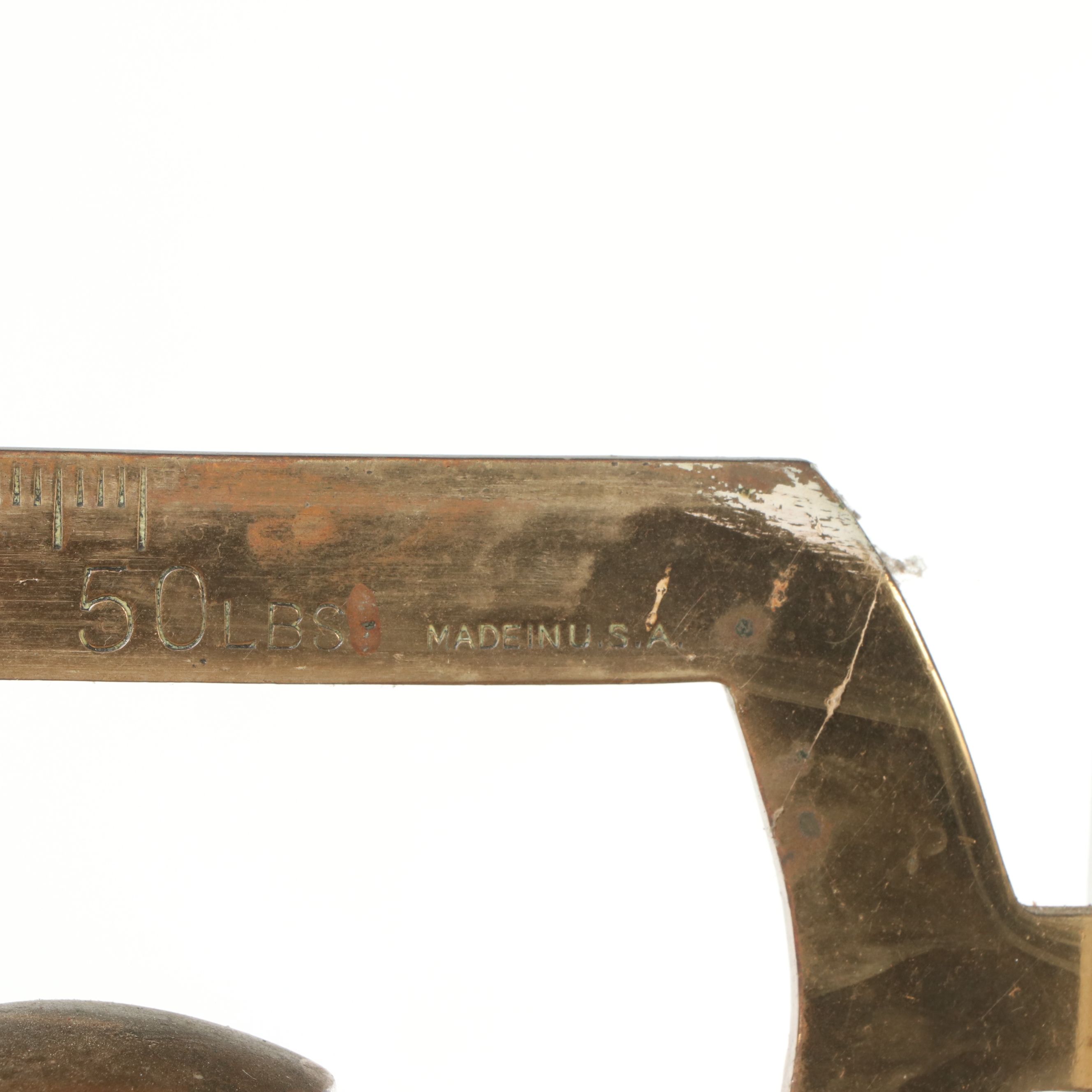 Enameled Cast Iron and Brass Medical Patient Weight Scale