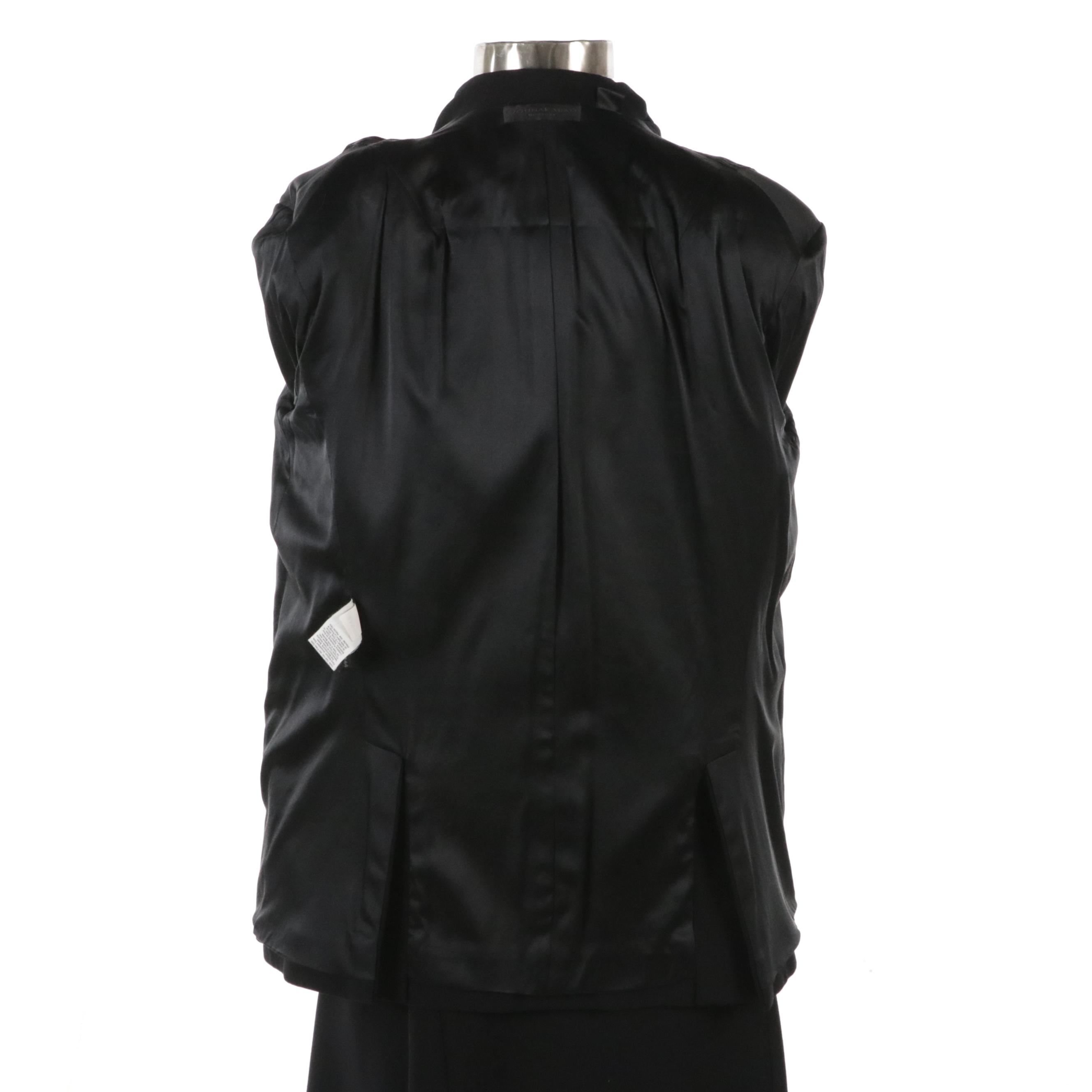 Donna Karan Black Wool Two-Piece Skirt Suit Set