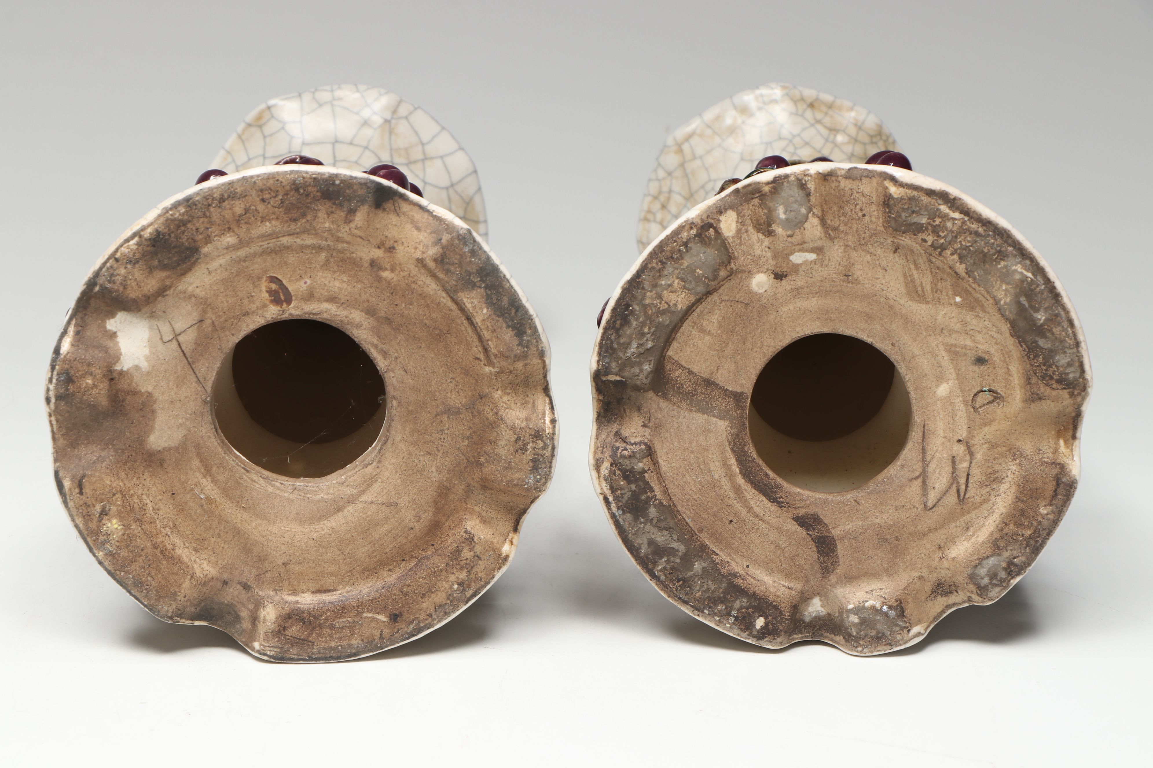 Grapevine Ceramic Candle Holders and Decorative Bowl