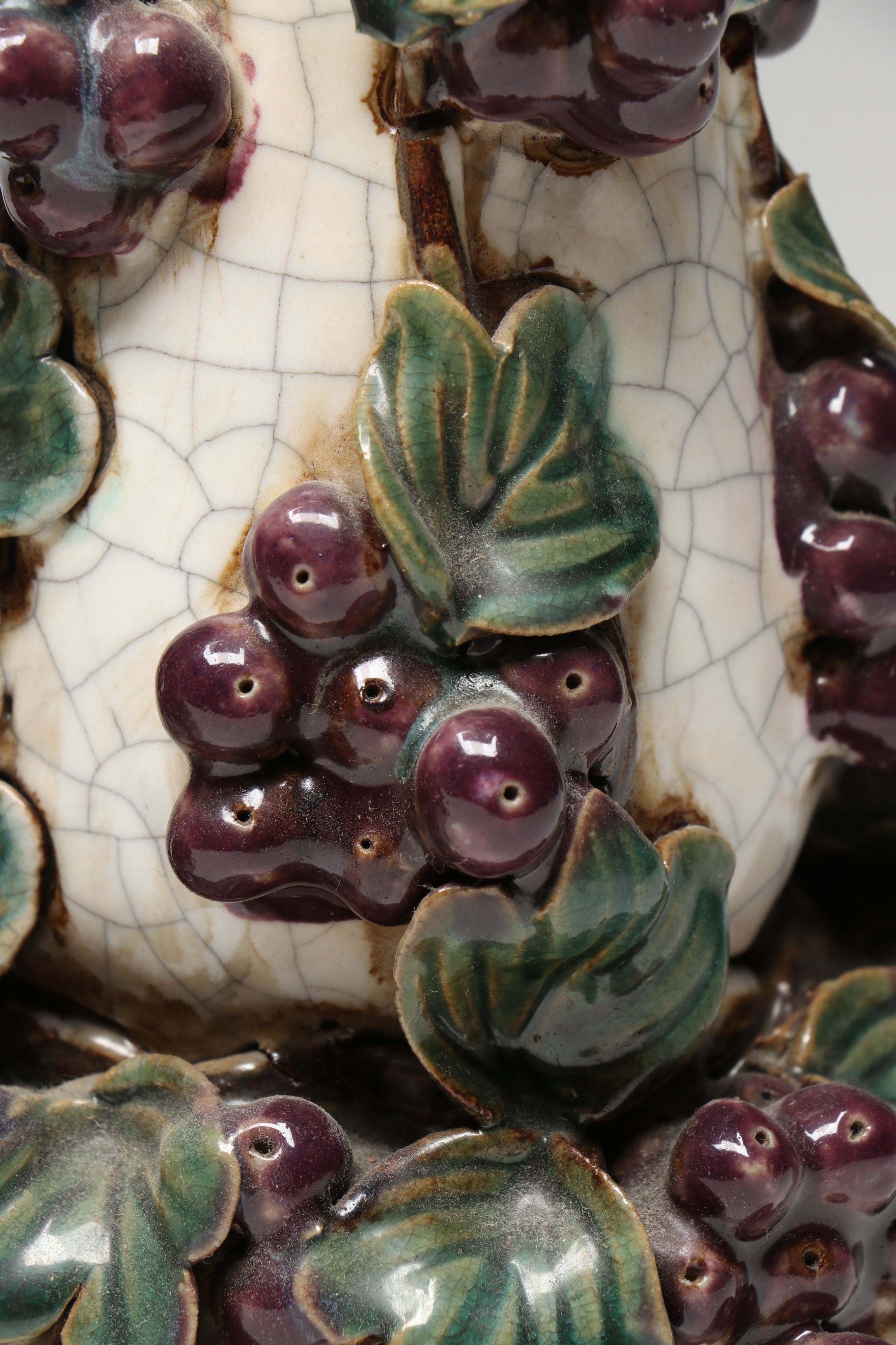 Grapevine Ceramic Candle Holders and Decorative Bowl