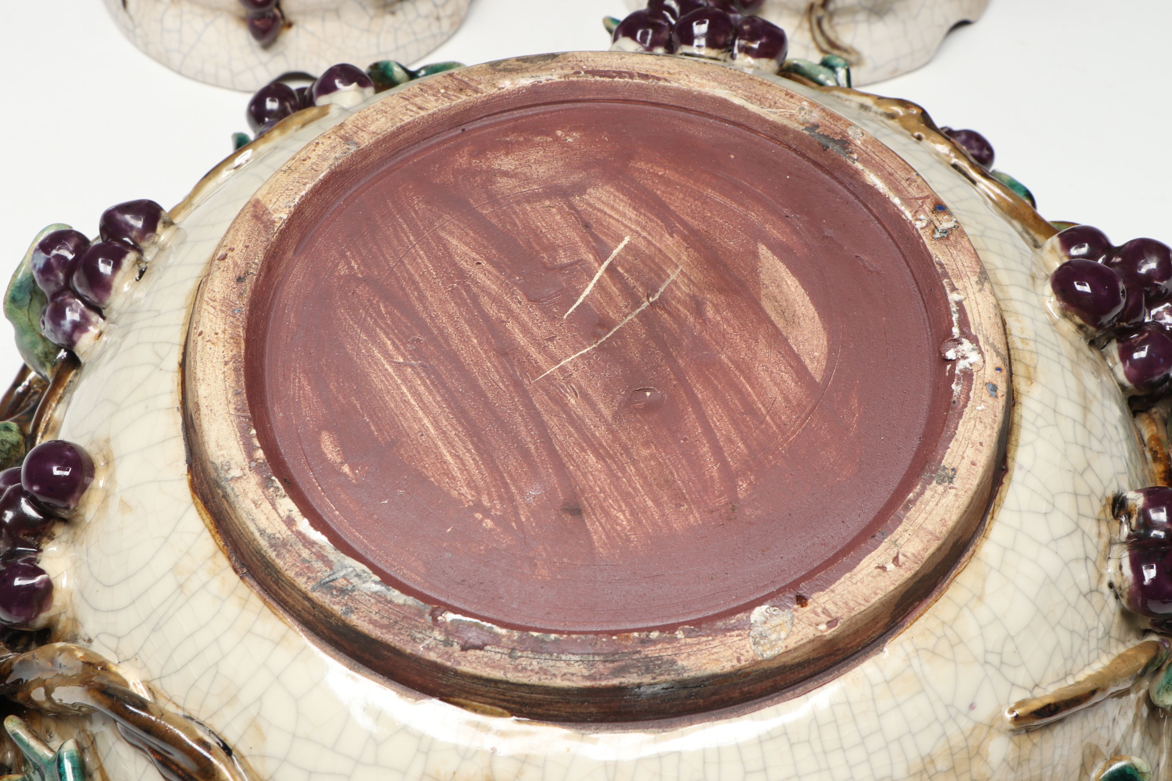 Grapevine Ceramic Candle Holders and Decorative Bowl