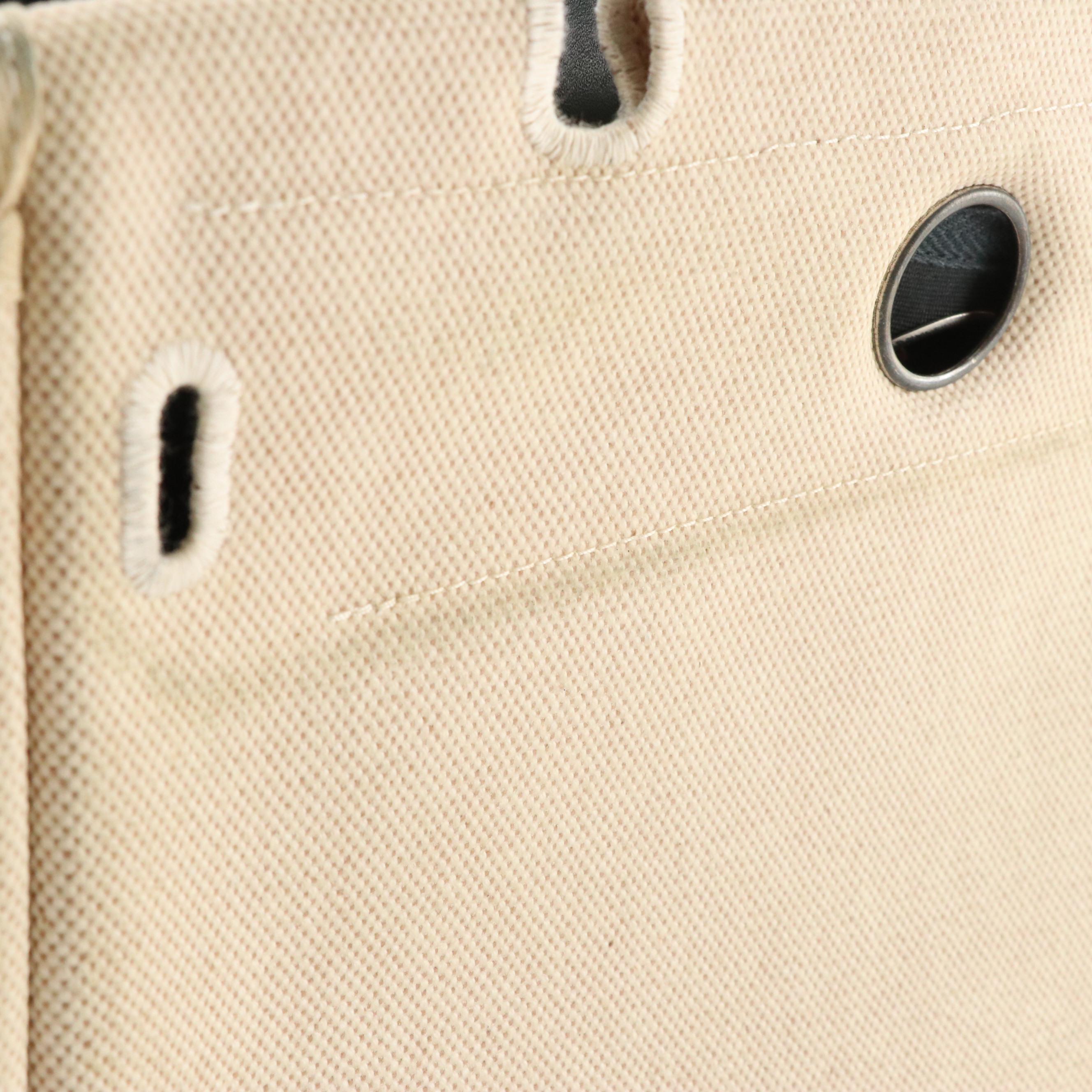 Hermès Herbag Cabas 2-in-1 Tote in Canvas Toile & Black Vache Leather, With Box