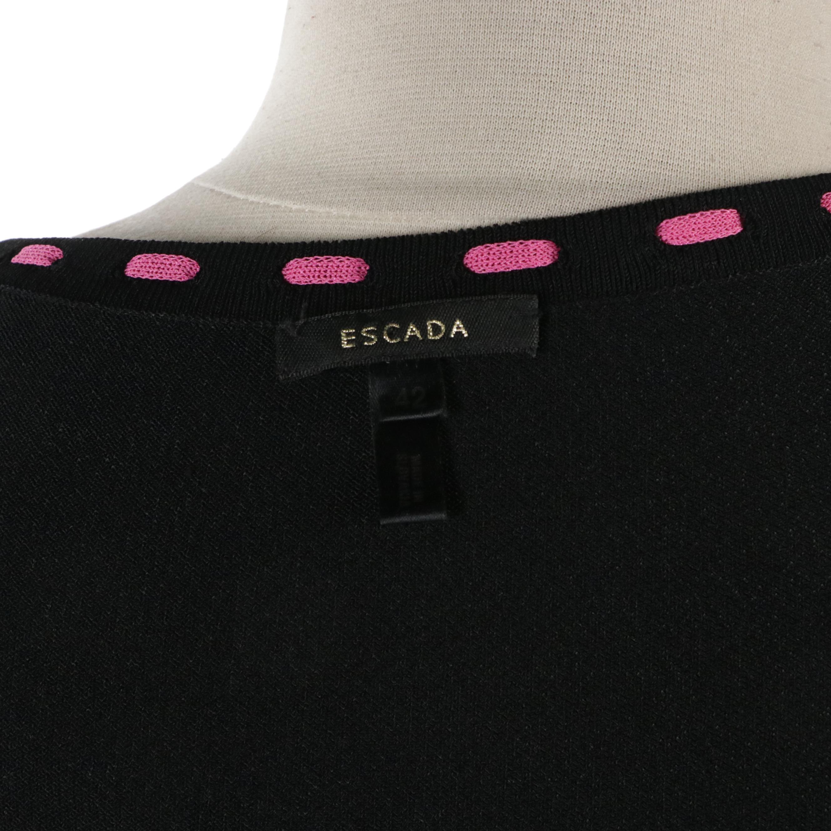 Escada Silk Sleeveless Blouse and Cardigan with Interwoven Detail