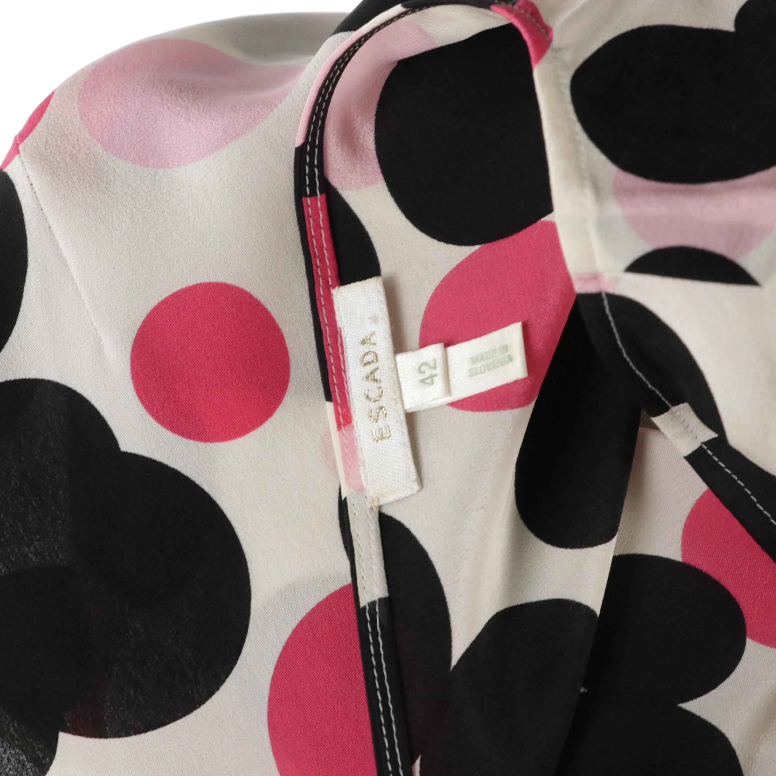 Escada Silk Sleeveless Blouse and Cardigan with Interwoven Detail