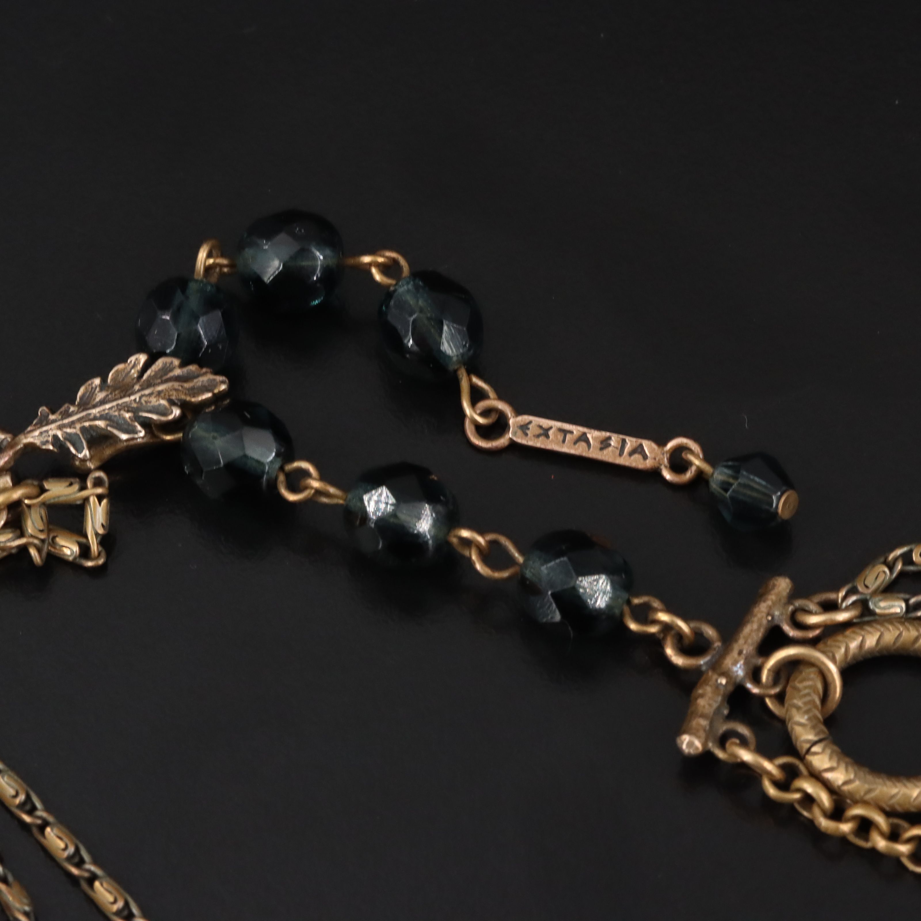 Extasia Pressed Glass Intaglio Layered Necklace