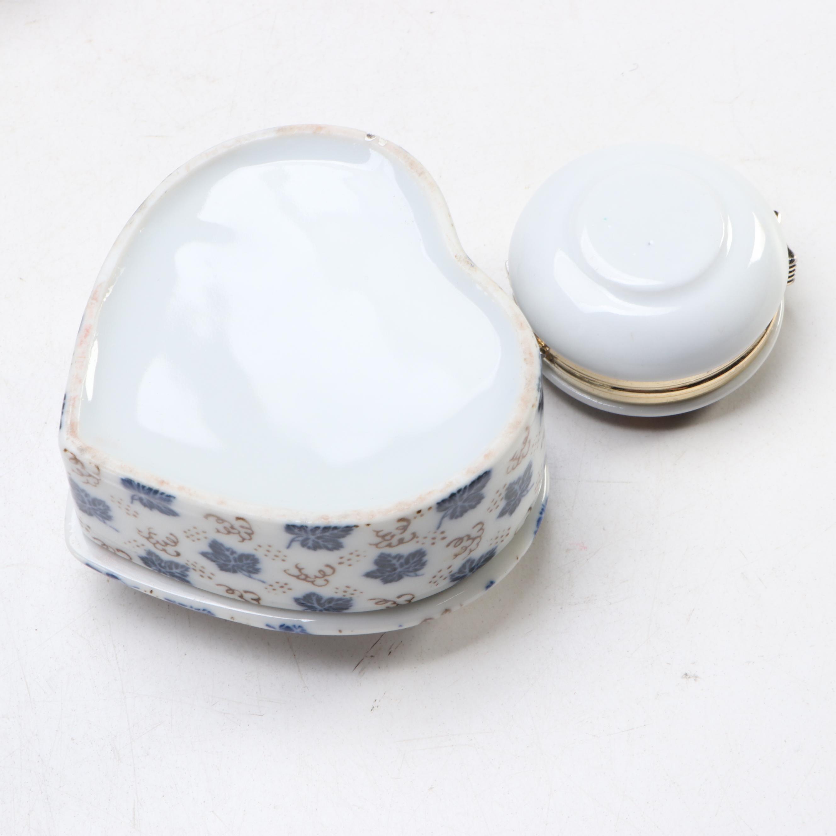 Italian Majolica, Chinese, and Other Porcelain Decorative Boxes