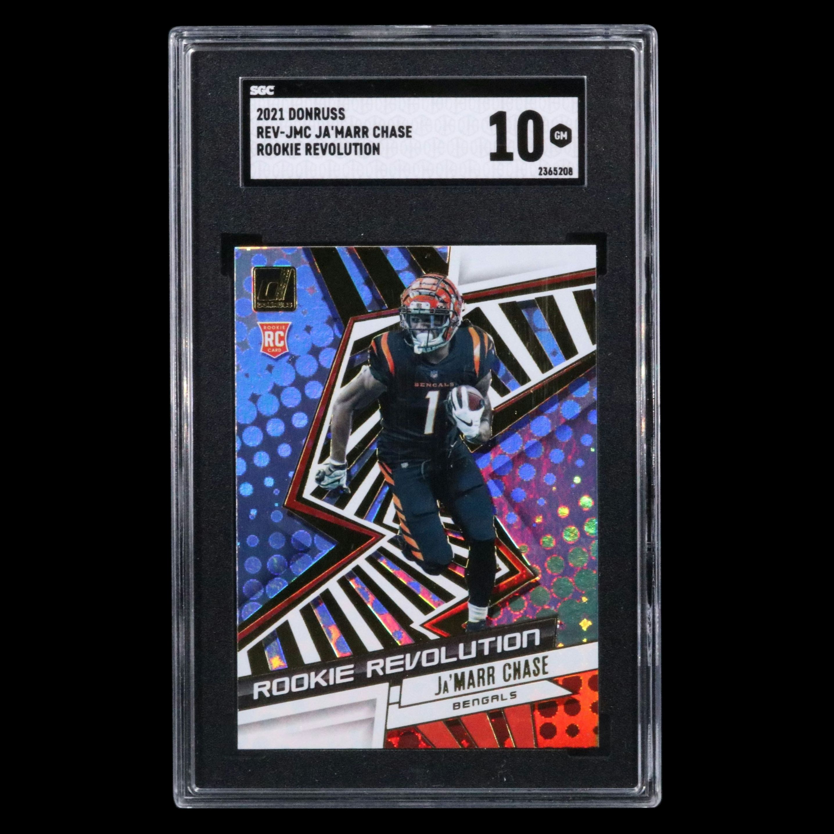 2021 Donruss Ja’Marr Chase Rookie Revolution Football Card Graded SGC 10