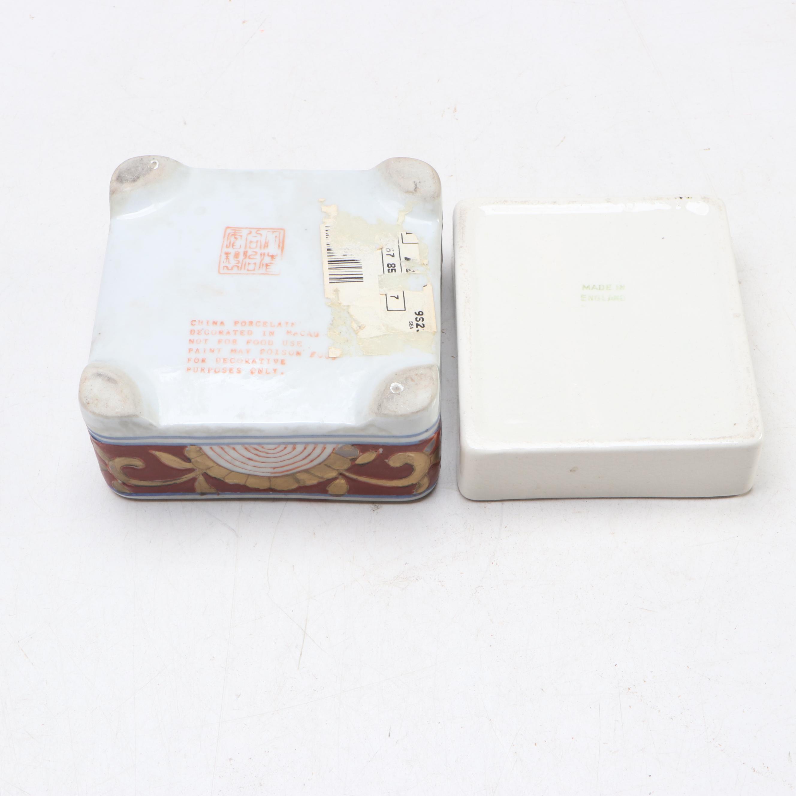 Italian Majolica, Chinese, and Other Porcelain Decorative Boxes