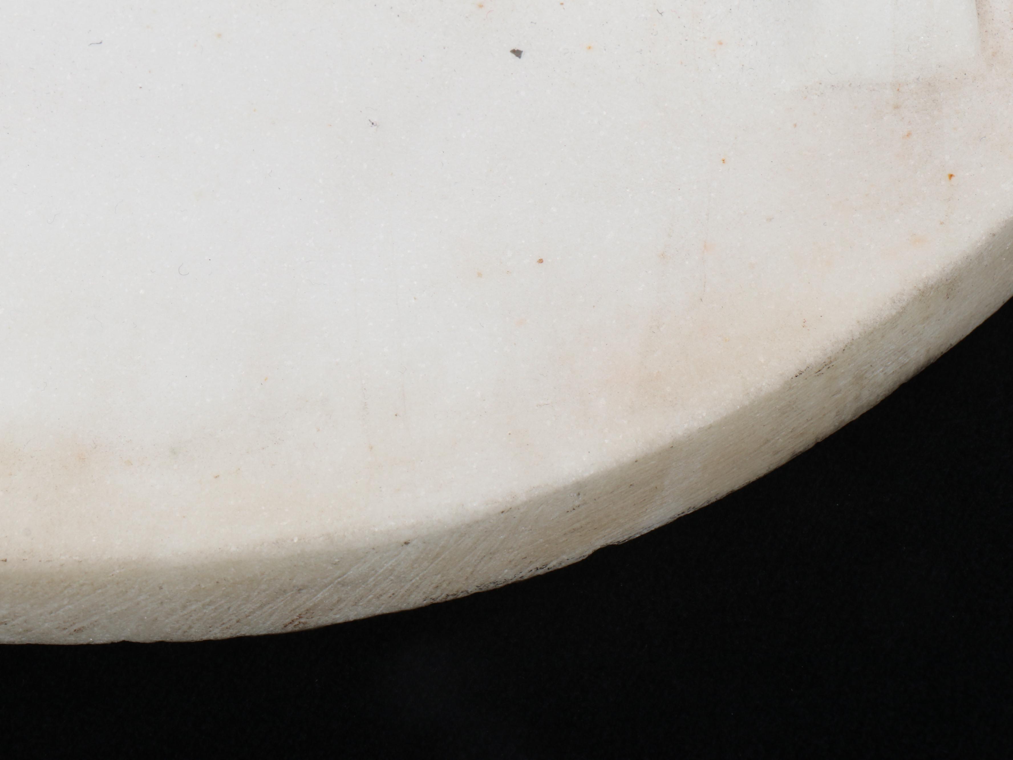 Horatio Stone Carved Marble Portrait Relief Plaque, 1874