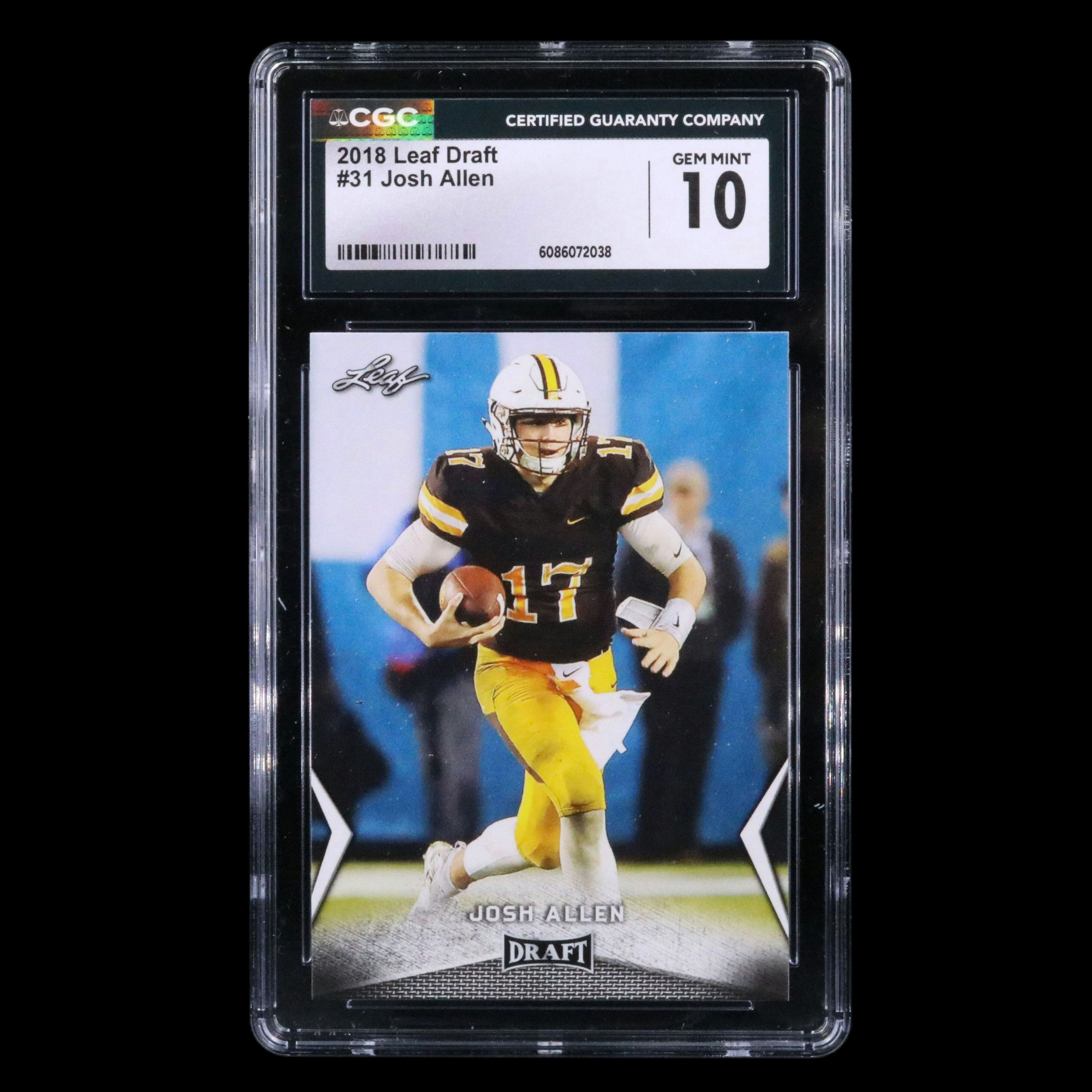 2018 Leaf Josh Allen Rookie Year Football Card Graded CGC 10