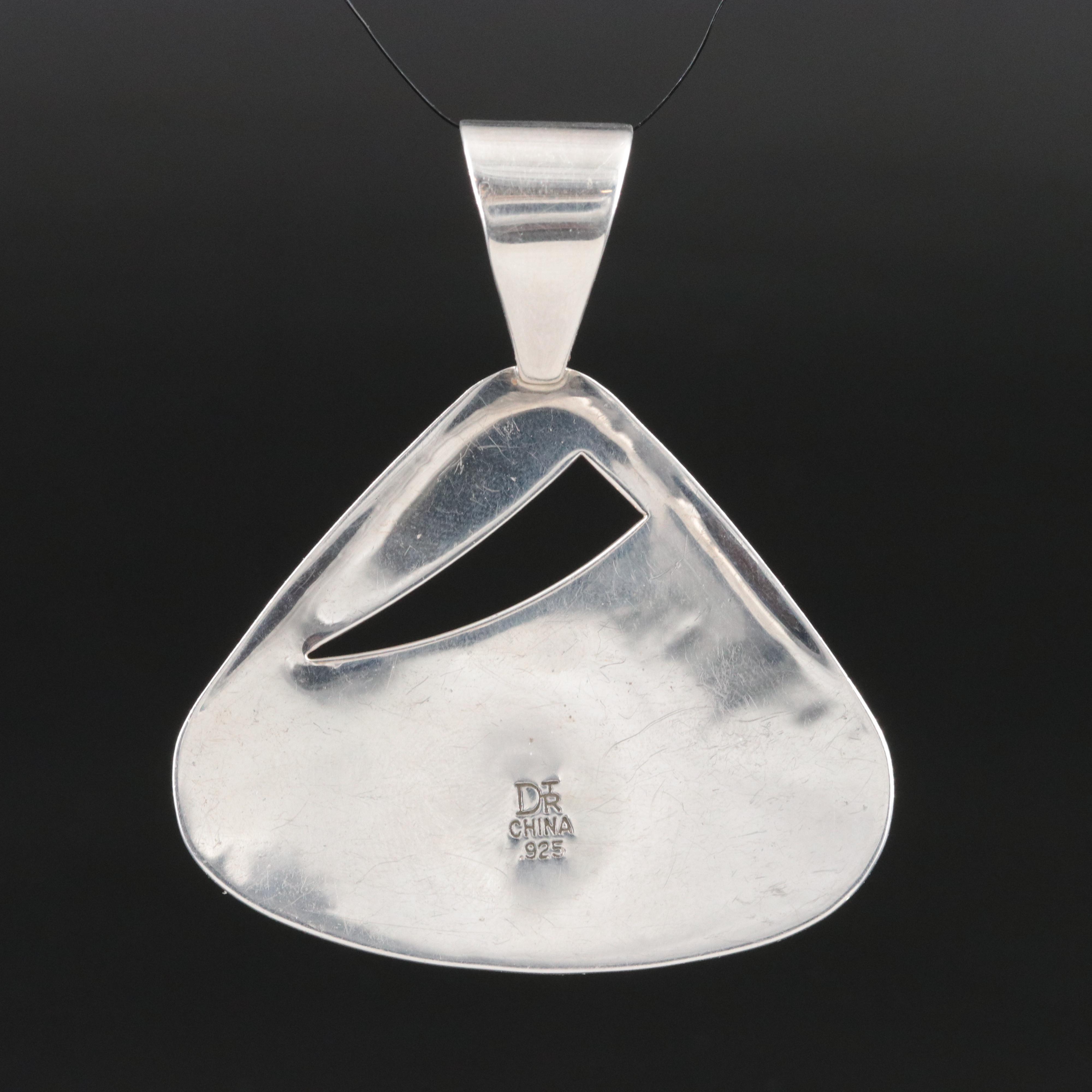 Desert Rose Trading Sterling Turquoise Inlay Pendant