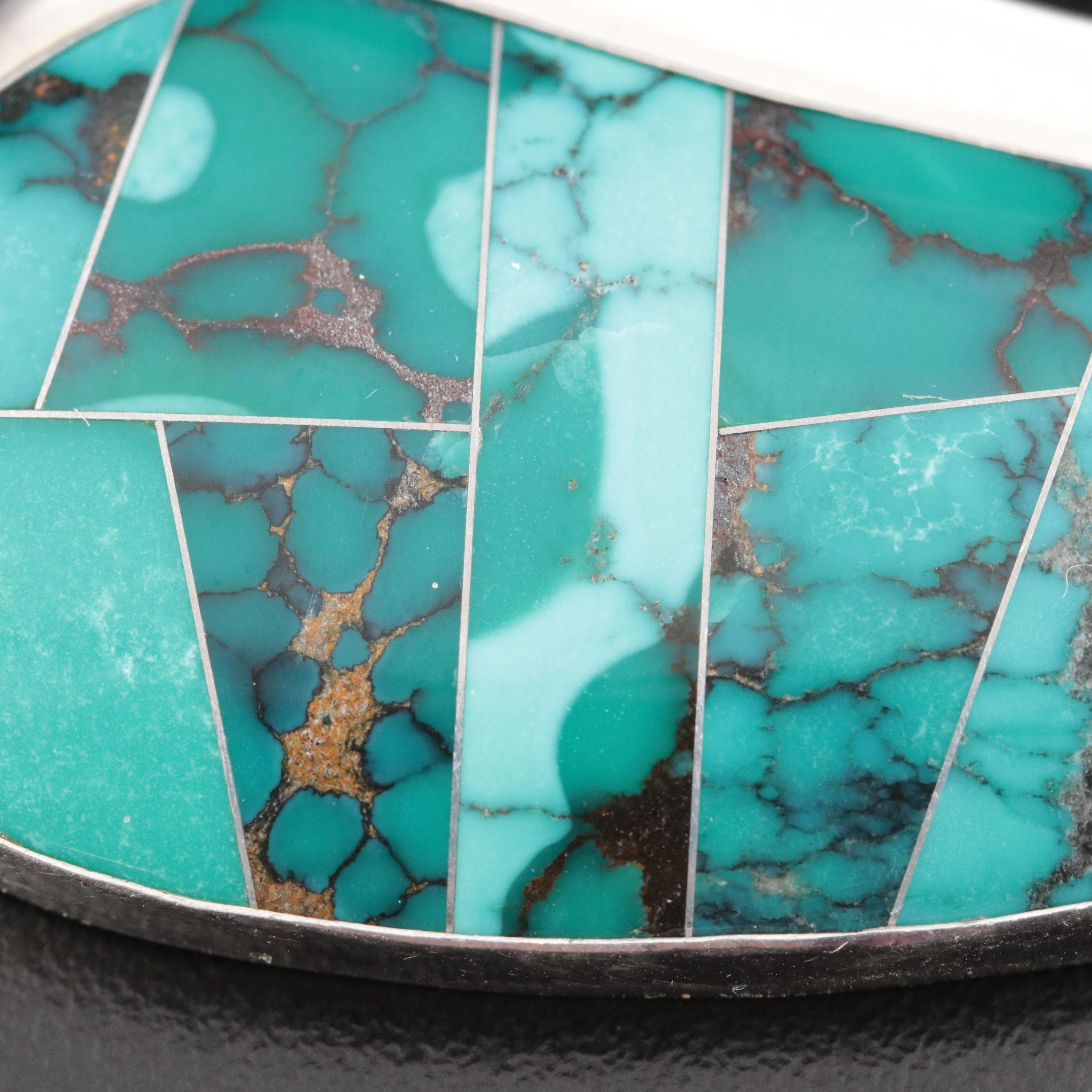 Desert Rose Trading Sterling Turquoise Inlay Pendant