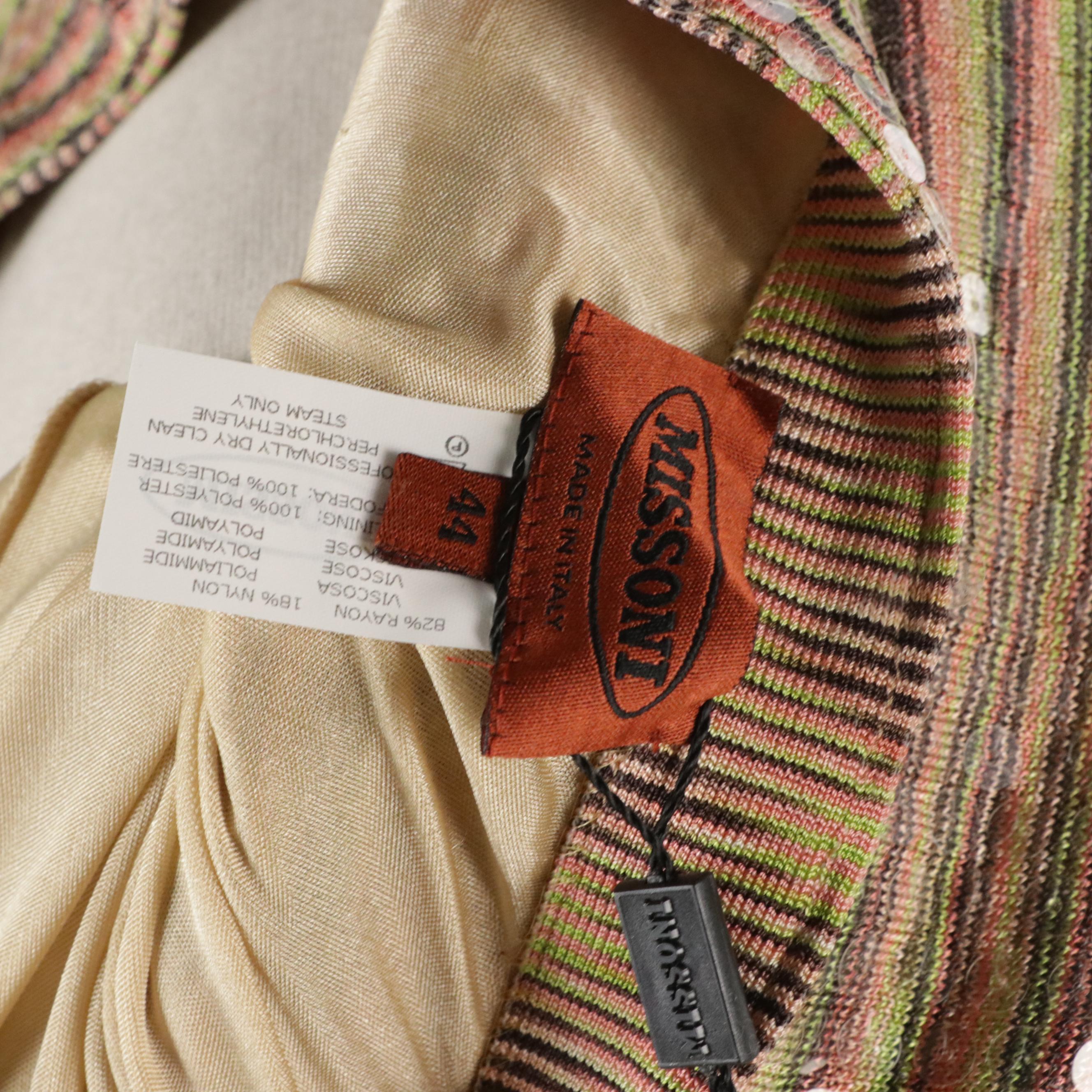 Missoni Orange Label Striped Sequin Knee-Length Skirt and Beige Cashmere Sweater