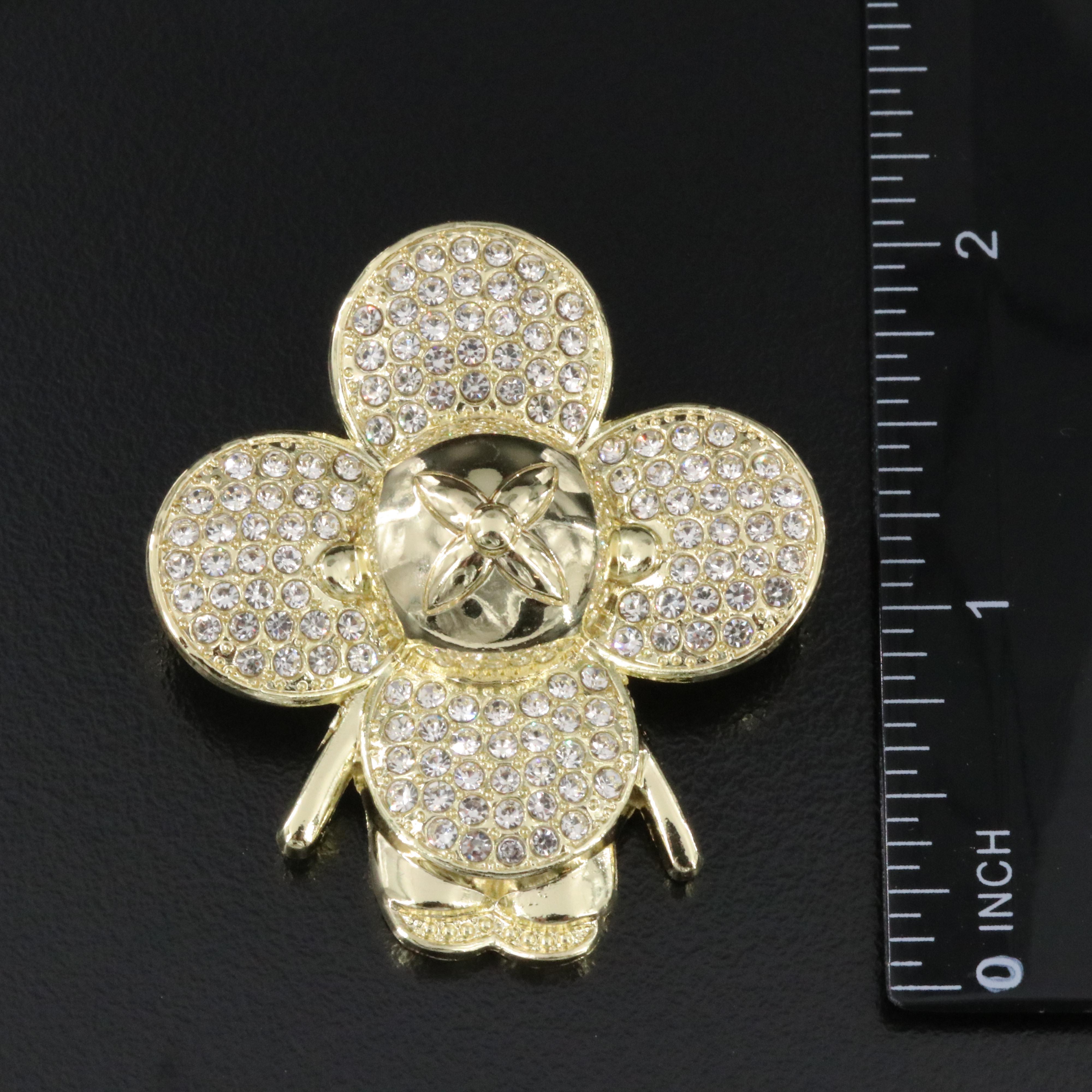 Rhinestone Floral Figure Brooches