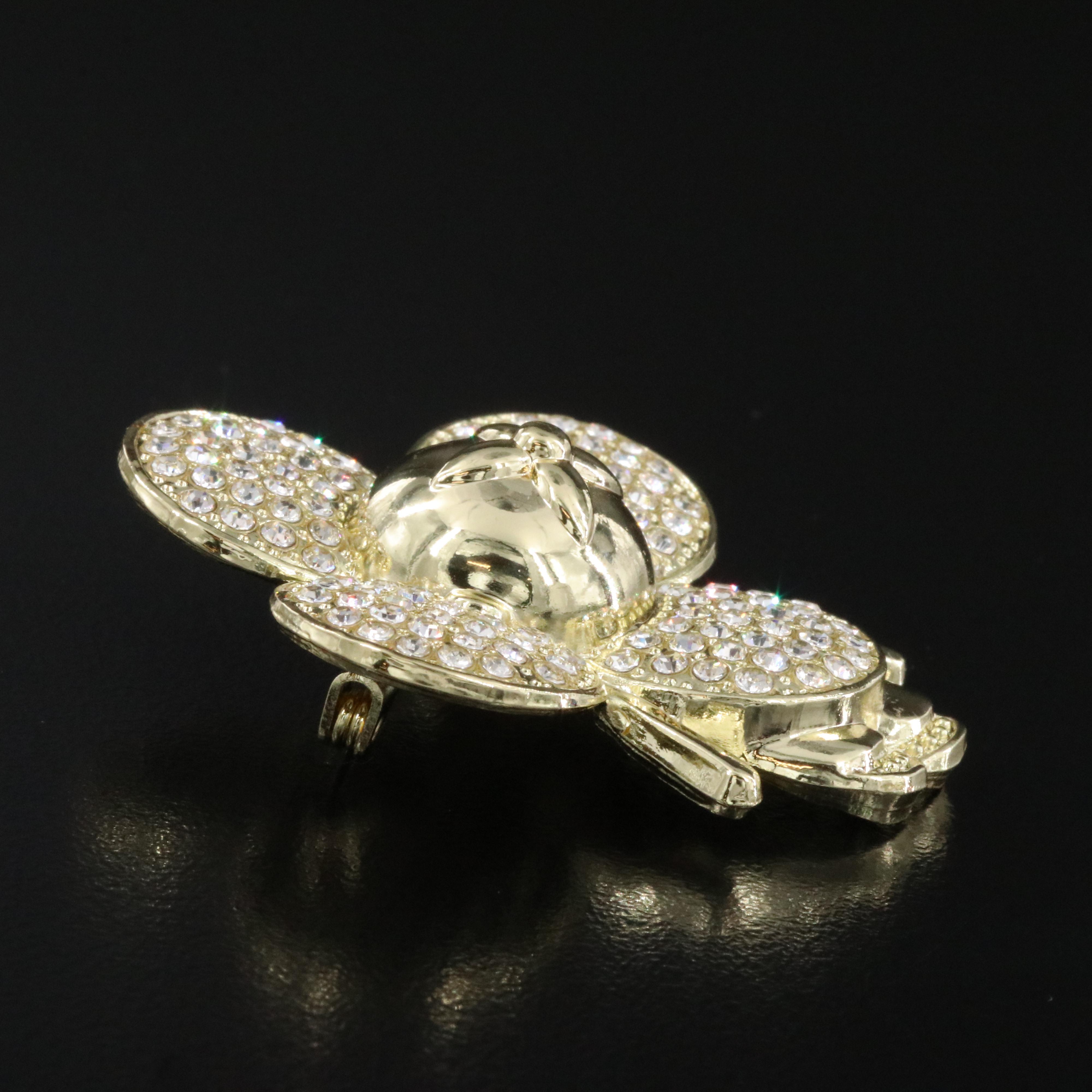 Rhinestone Floral Figure Brooches