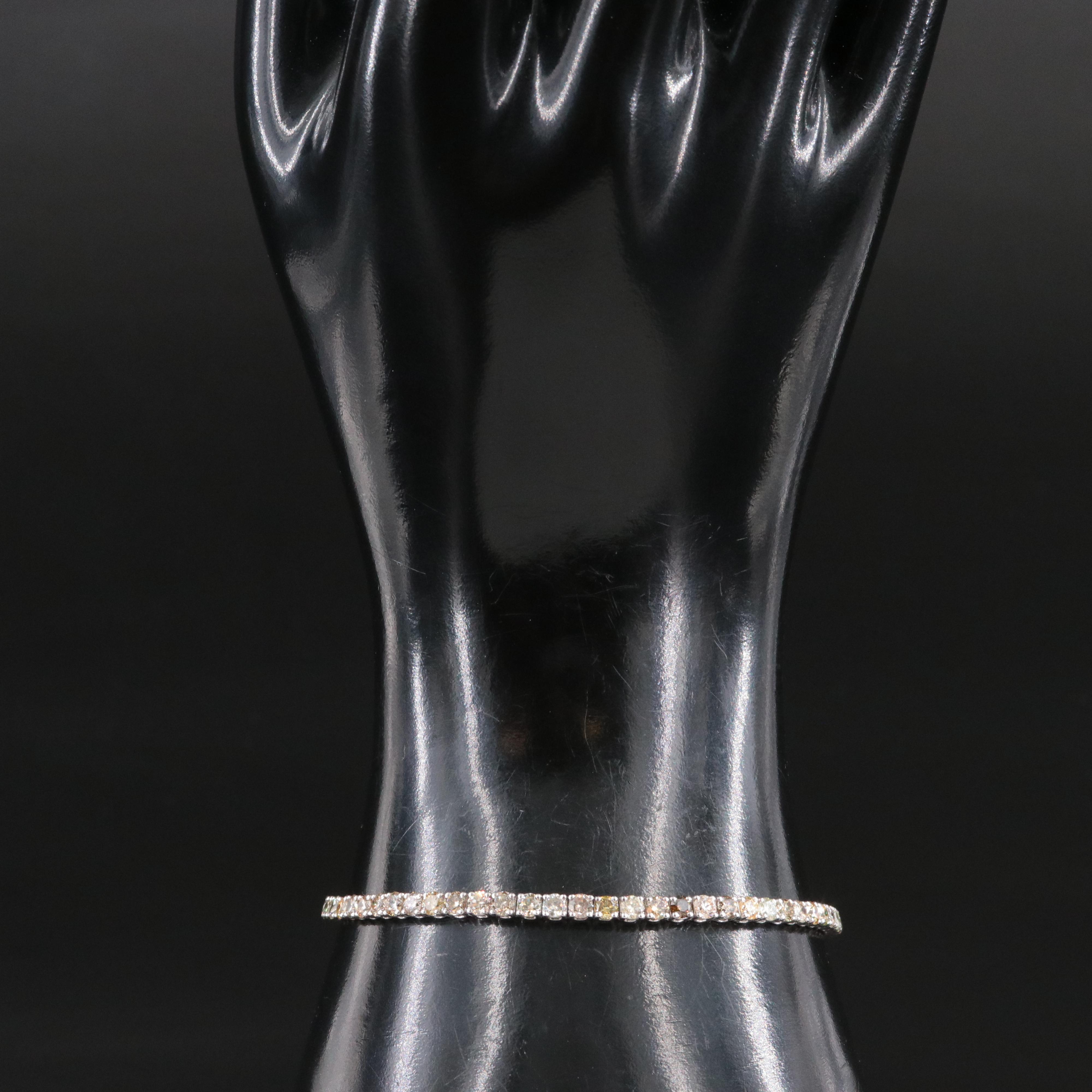 14K 5.55 CTW Fancy Diamond Line Bracelet with IGI Jewelry Report