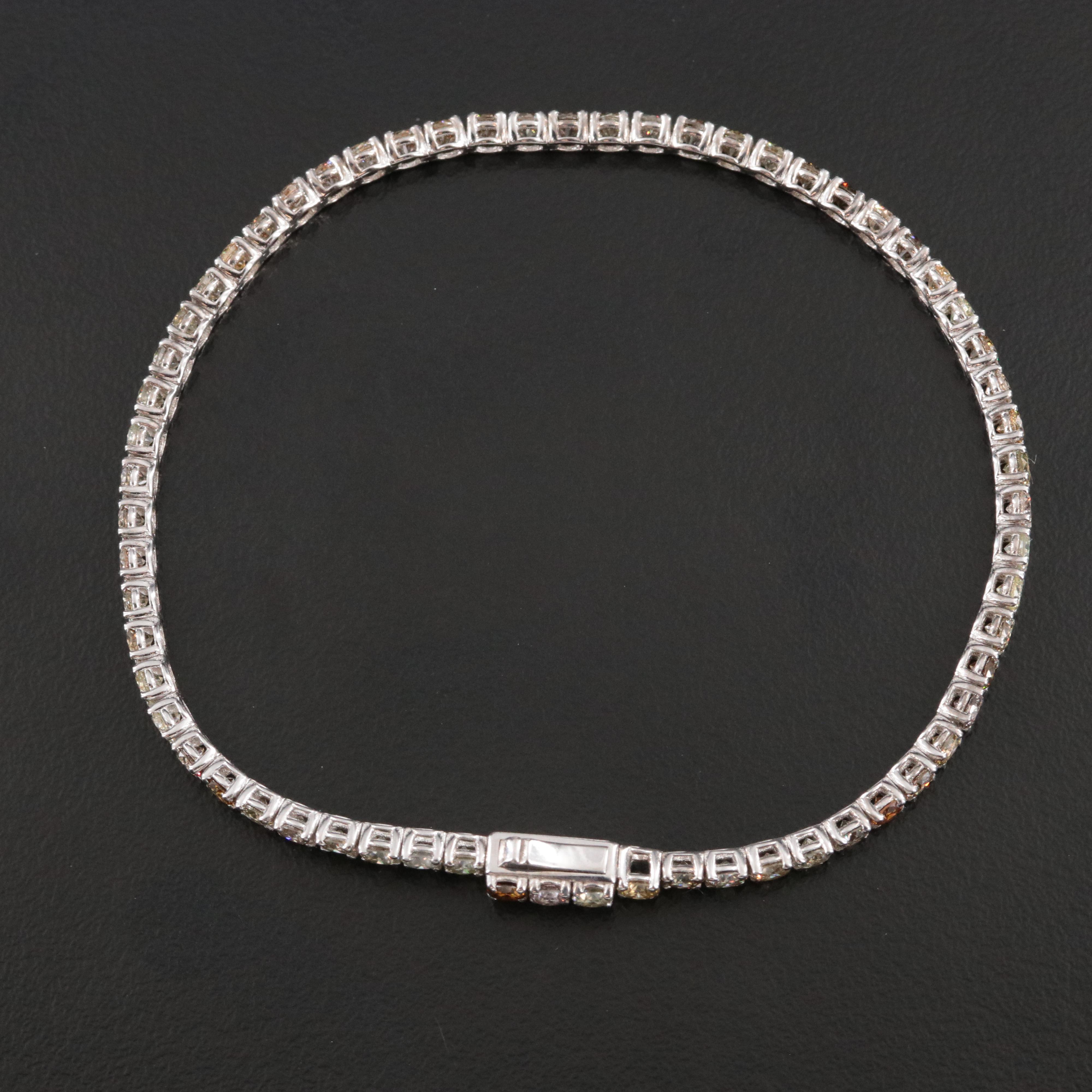 14K 5.55 CTW Fancy Diamond Line Bracelet with IGI Jewelry Report