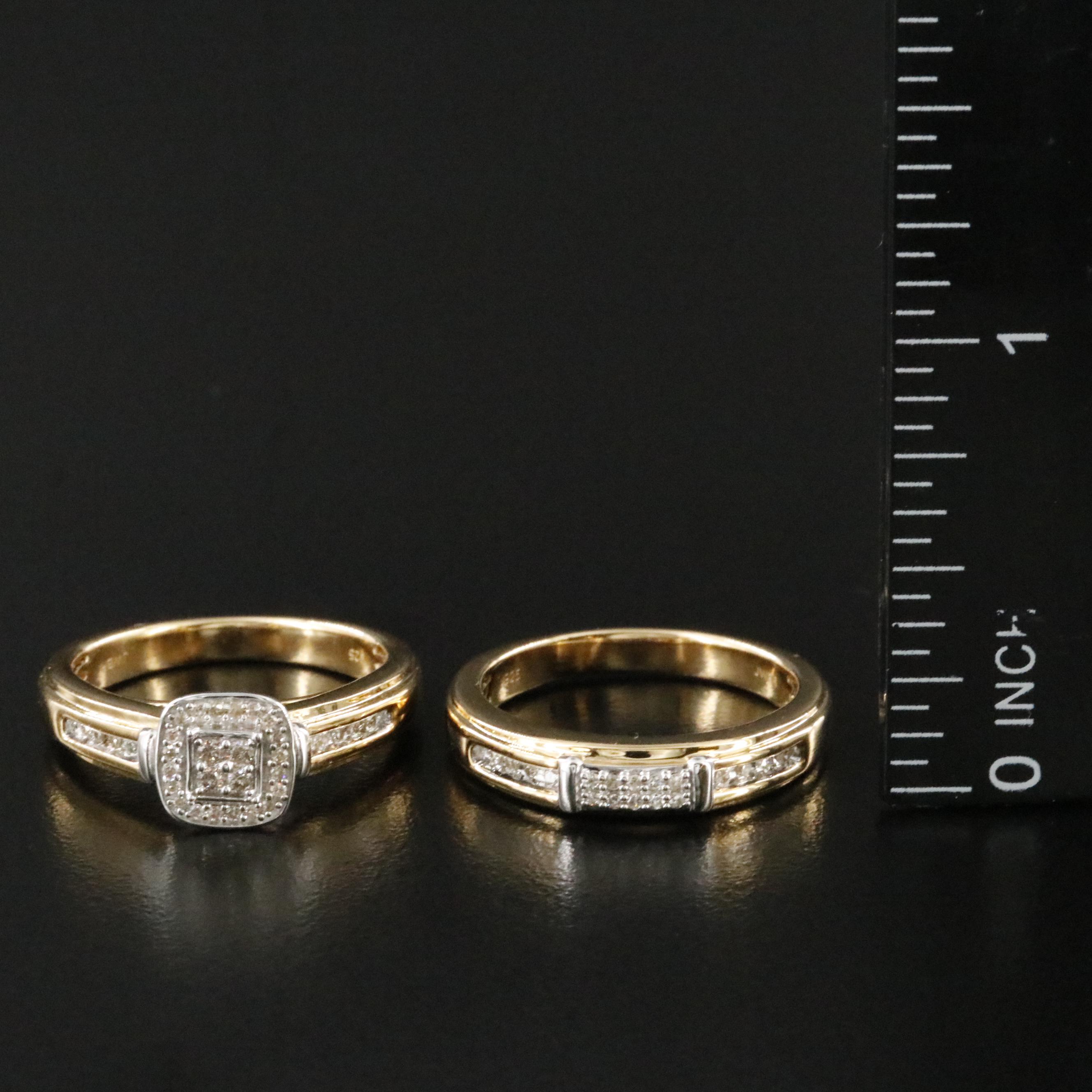 Sterling Diamond Ring Set