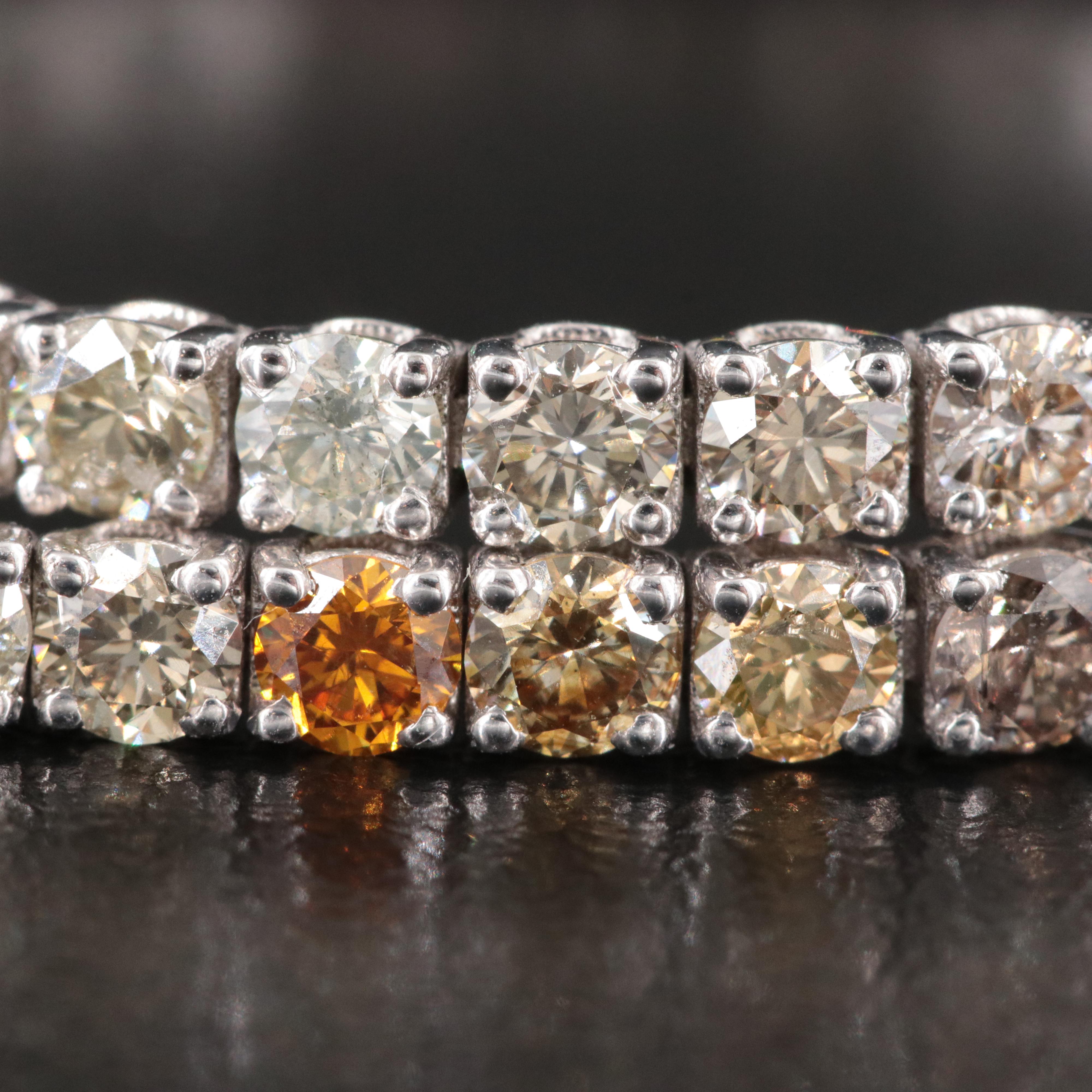 14K 5.55 CTW Fancy Diamond Line Bracelet with IGI Jewelry Report