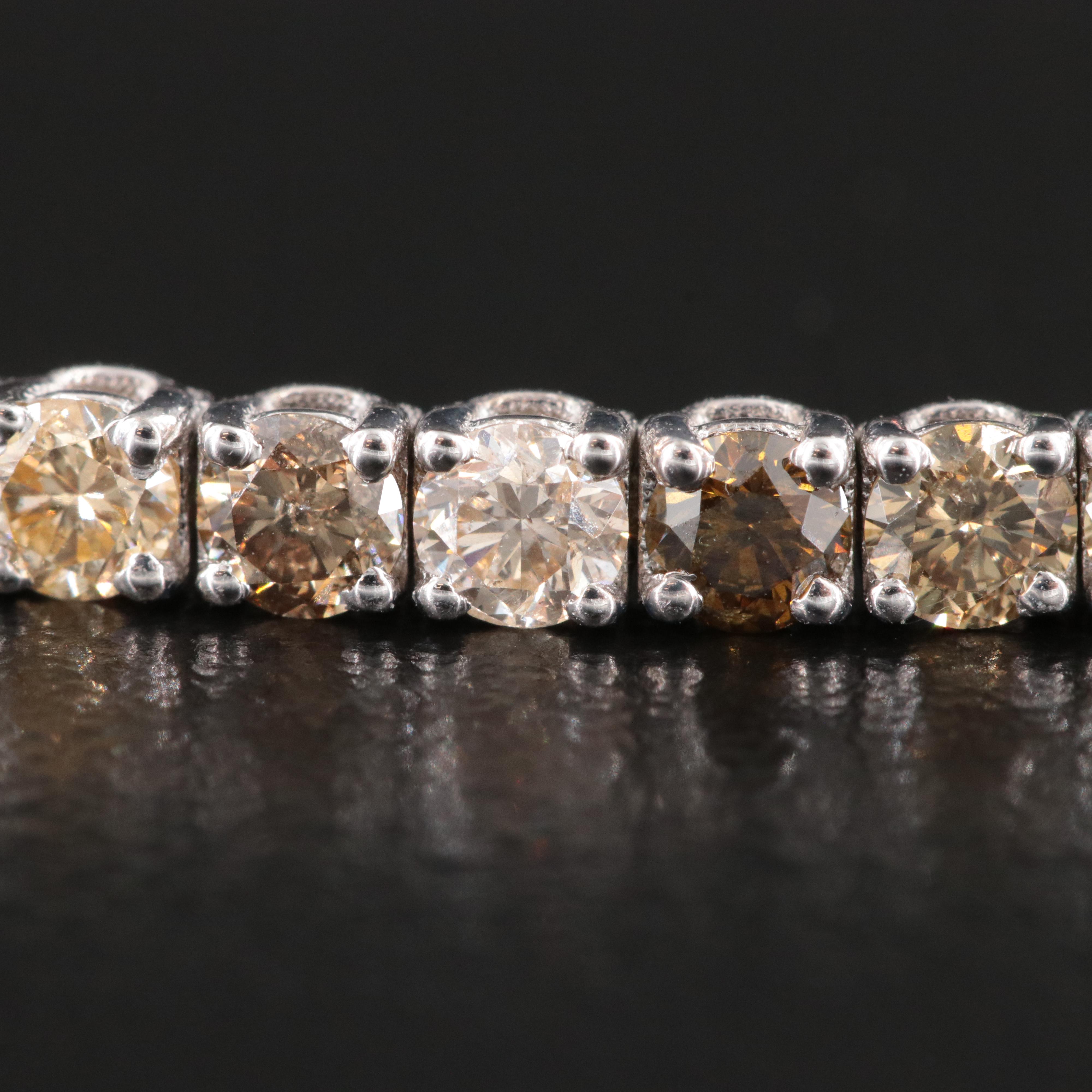 14K 5.55 CTW Fancy Diamond Line Bracelet with IGI Jewelry Report