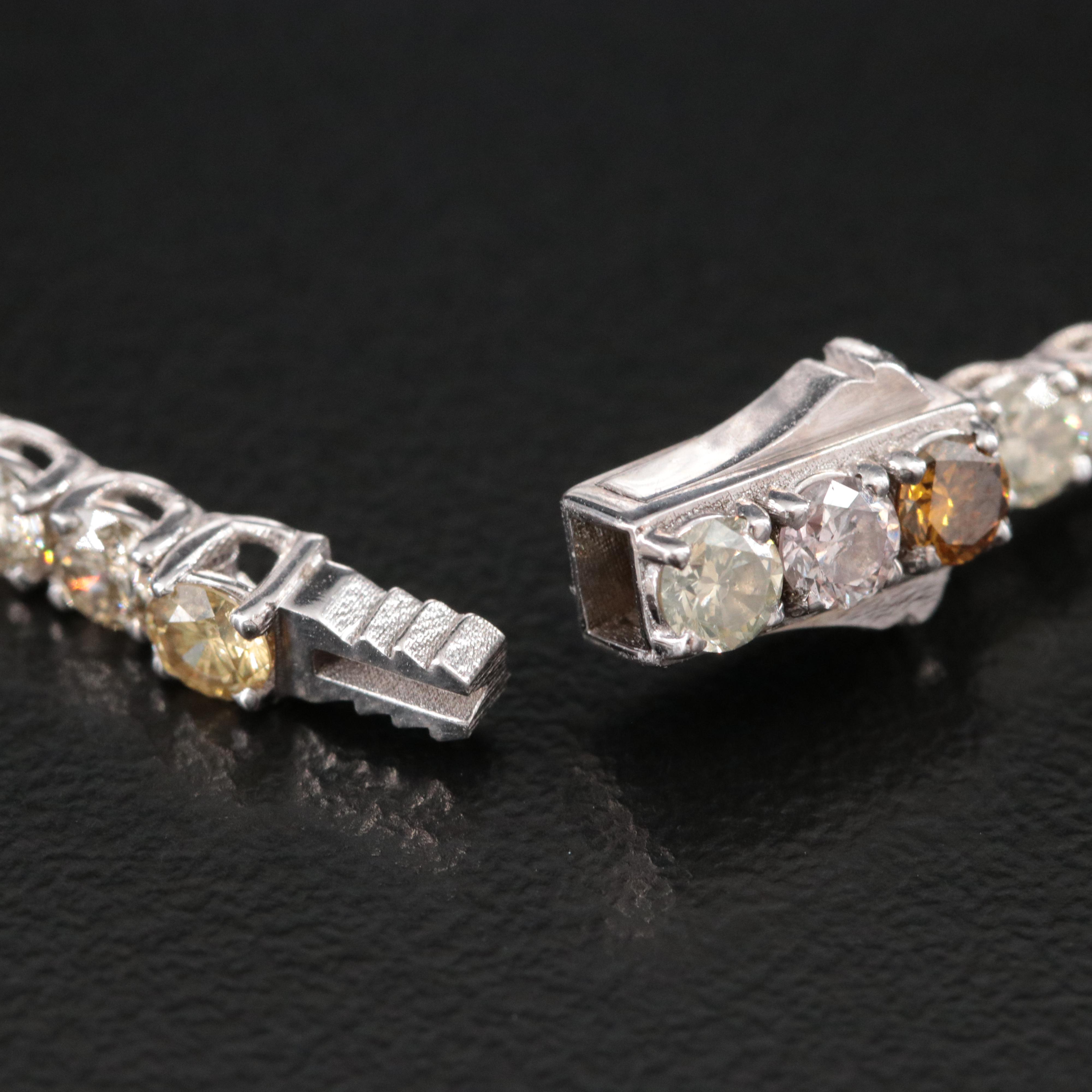 14K 5.55 CTW Fancy Diamond Line Bracelet with IGI Jewelry Report