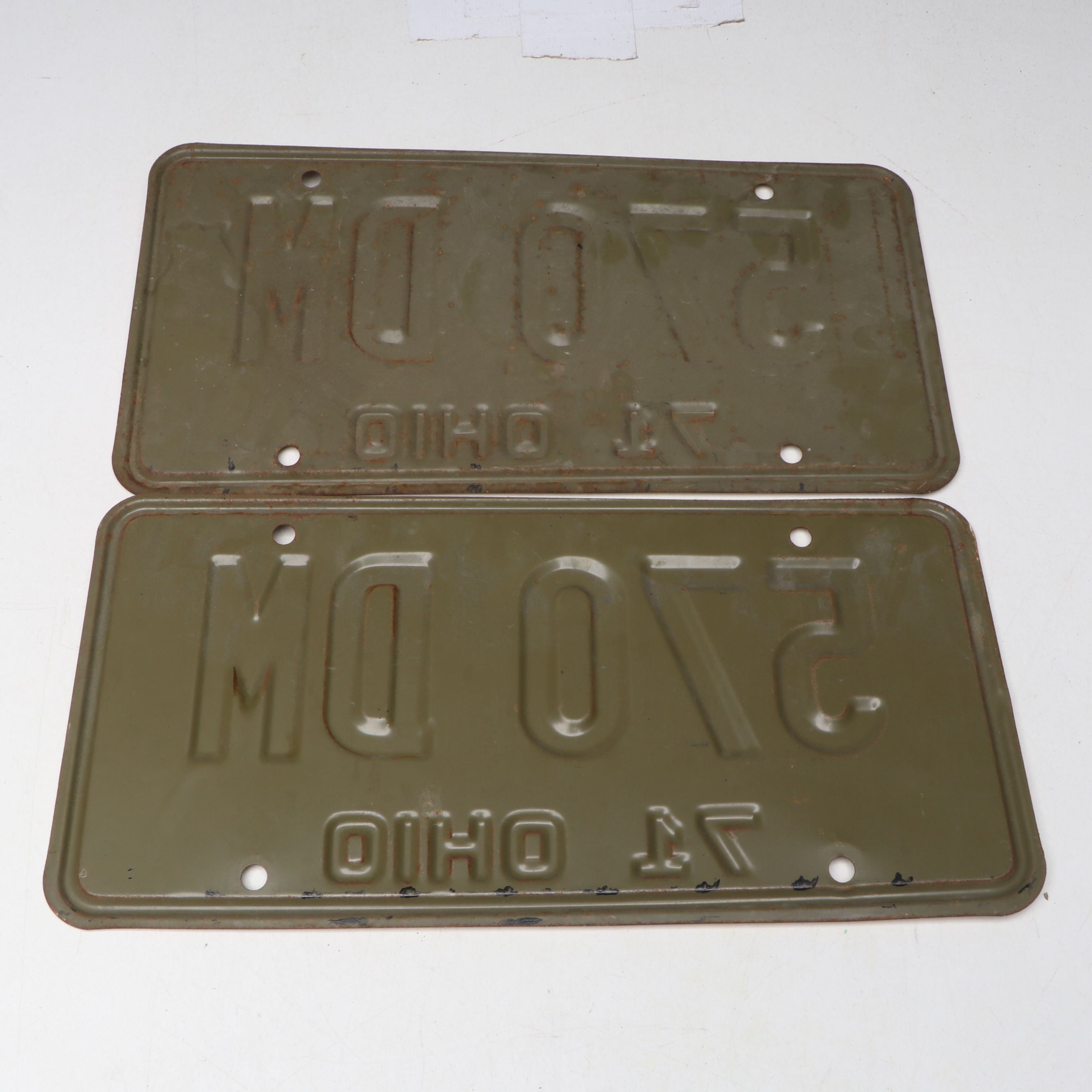 1970-1973 Ohio License Plates