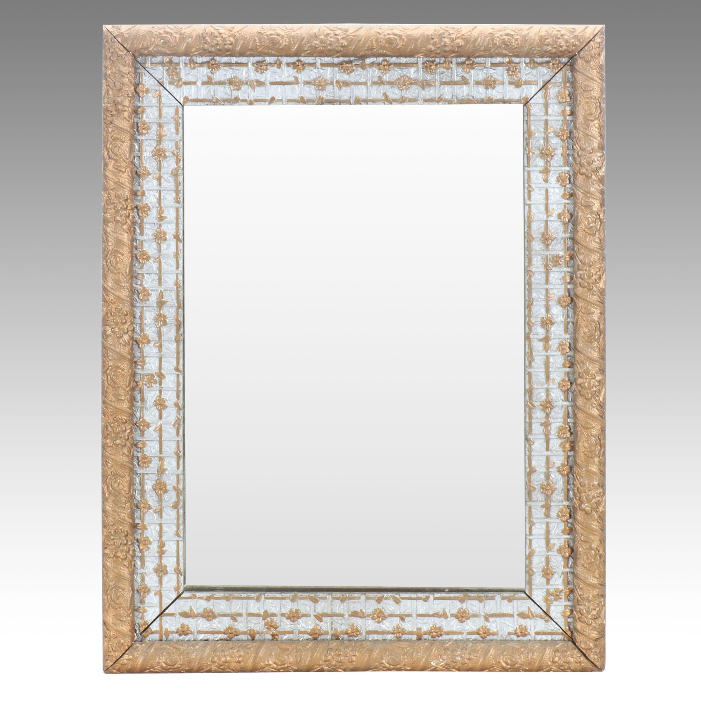 Ornate Floral Wood Wall Mirror