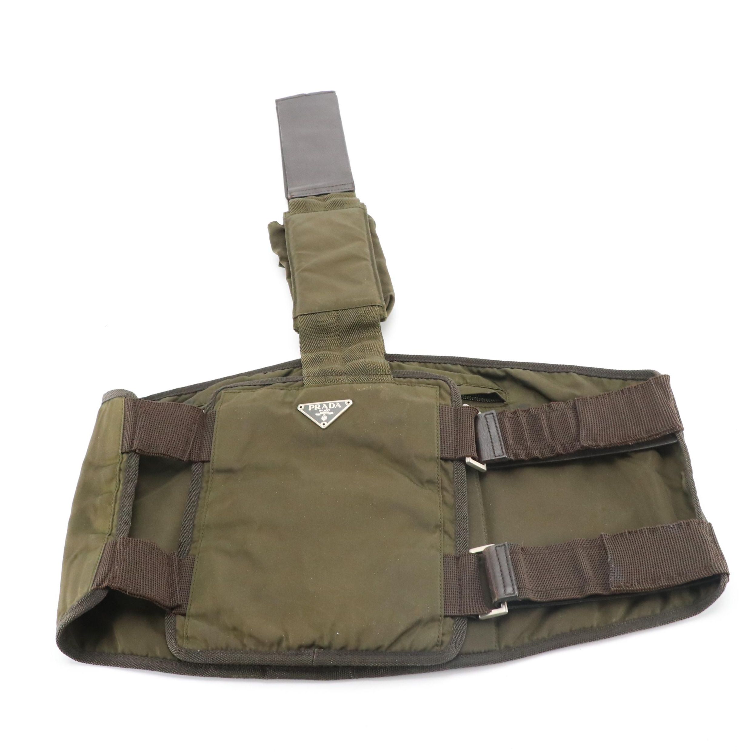 Prada Chest Rig Harness Bag in Olive Green Tessuto Nylon