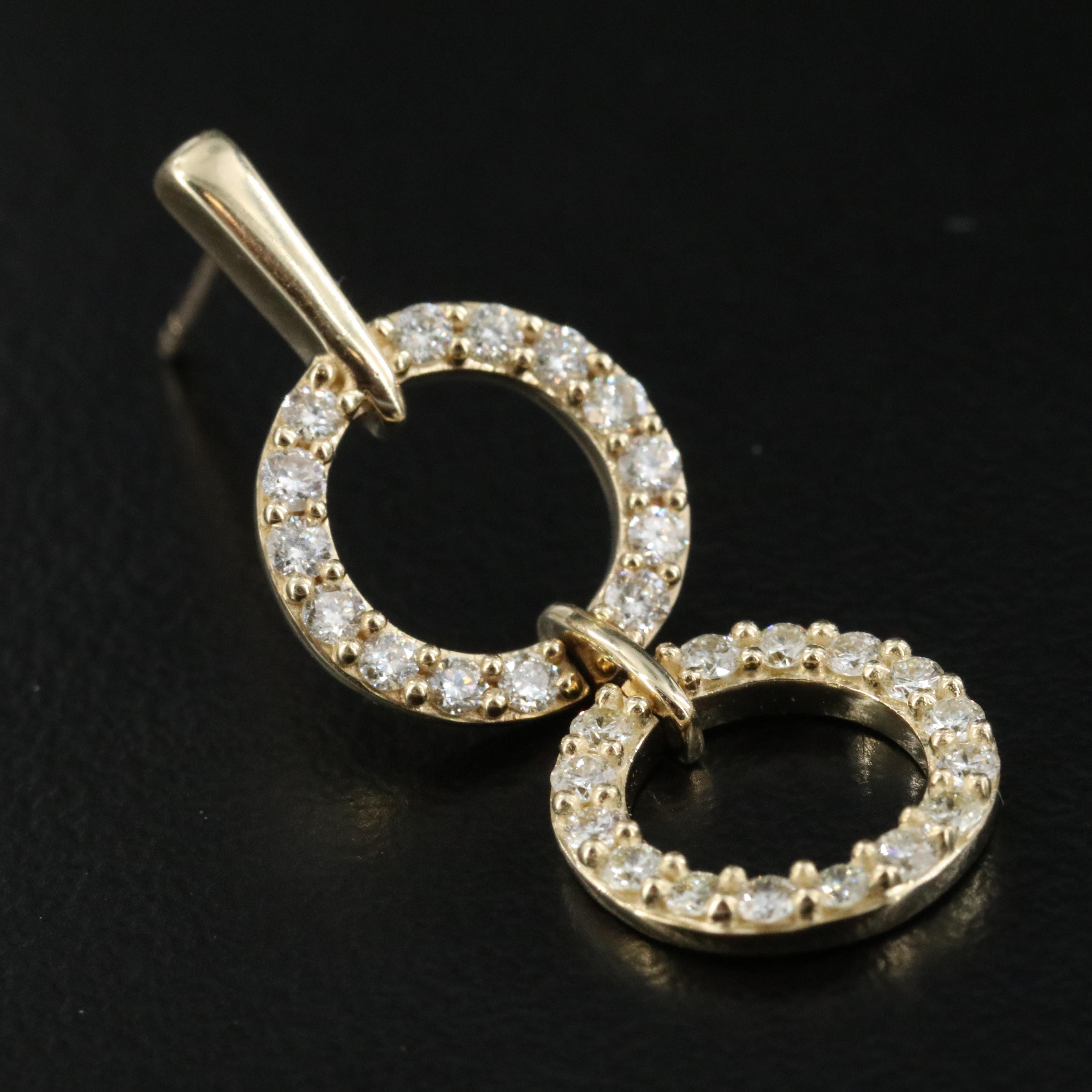14K 0.86 CTW Diamond Circle Earrings