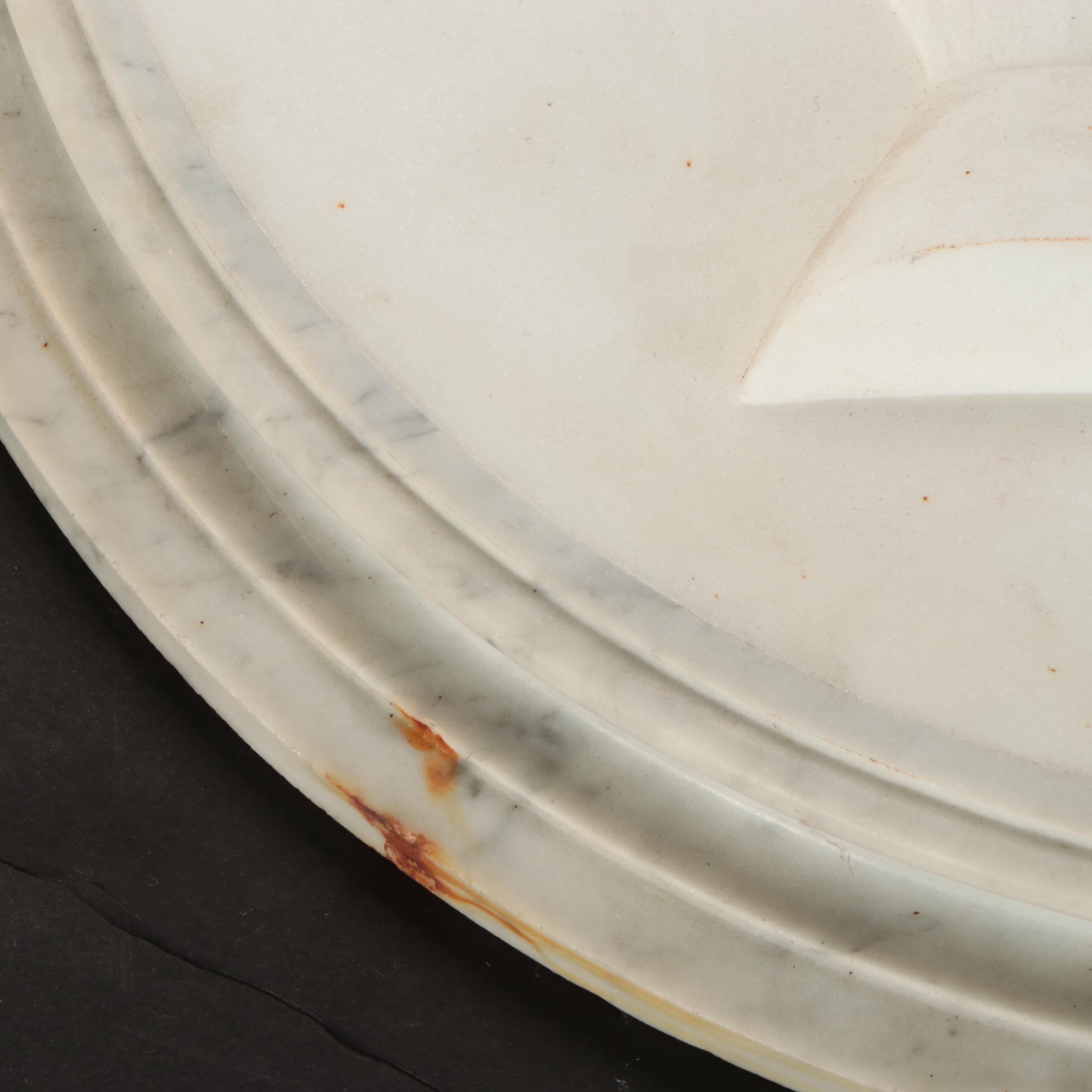 Large Neoclassical Carved Marble Portrait Roundel of a Lady, 19th Century