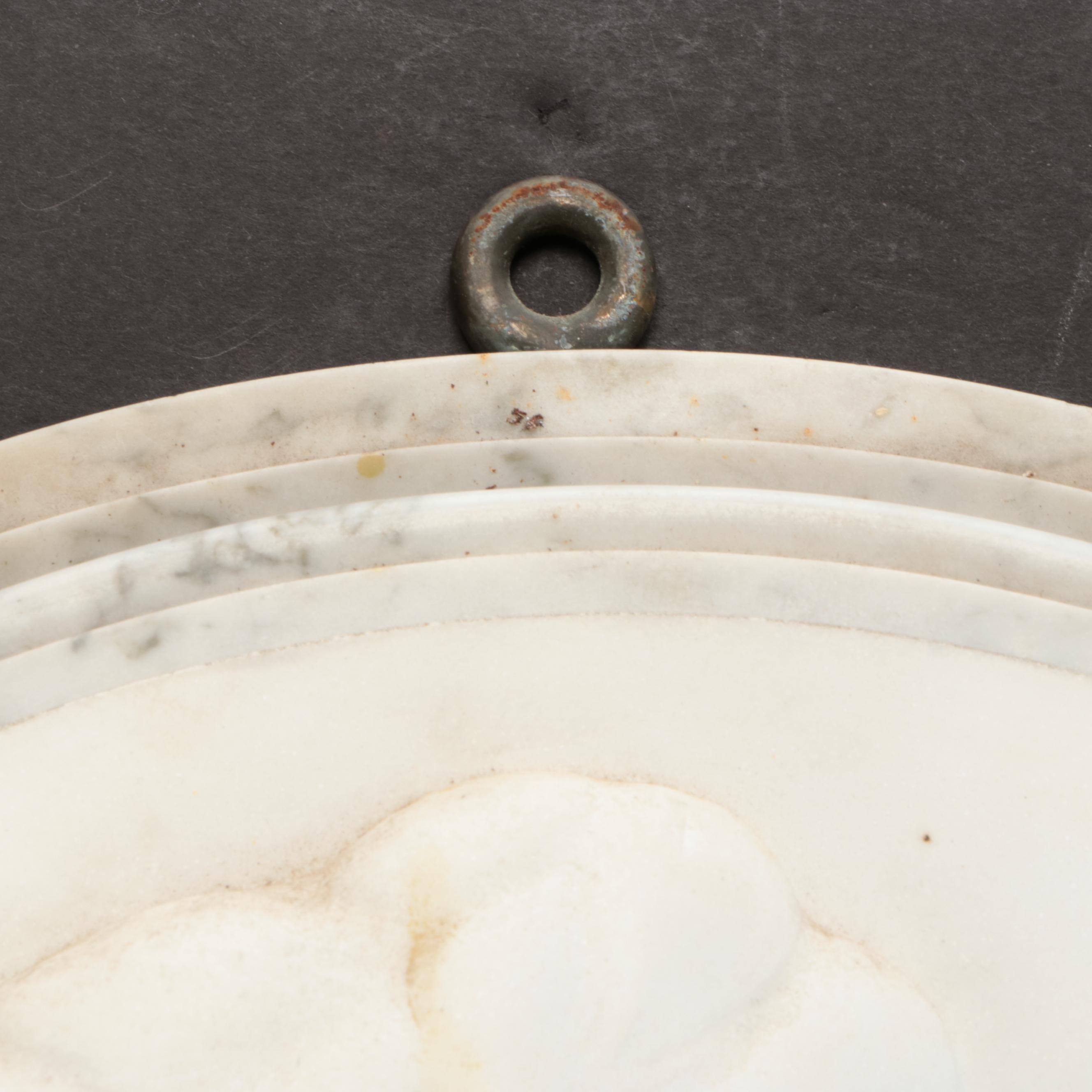 Large Neoclassical Carved Marble Portrait Roundel of a Lady, 19th Century