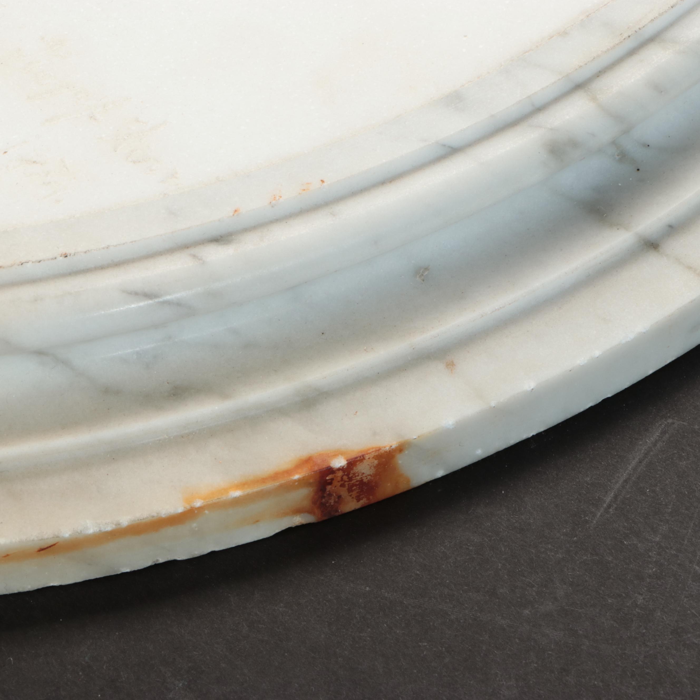 Large Neoclassical Carved Marble Portrait Roundel of a Lady, 19th Century