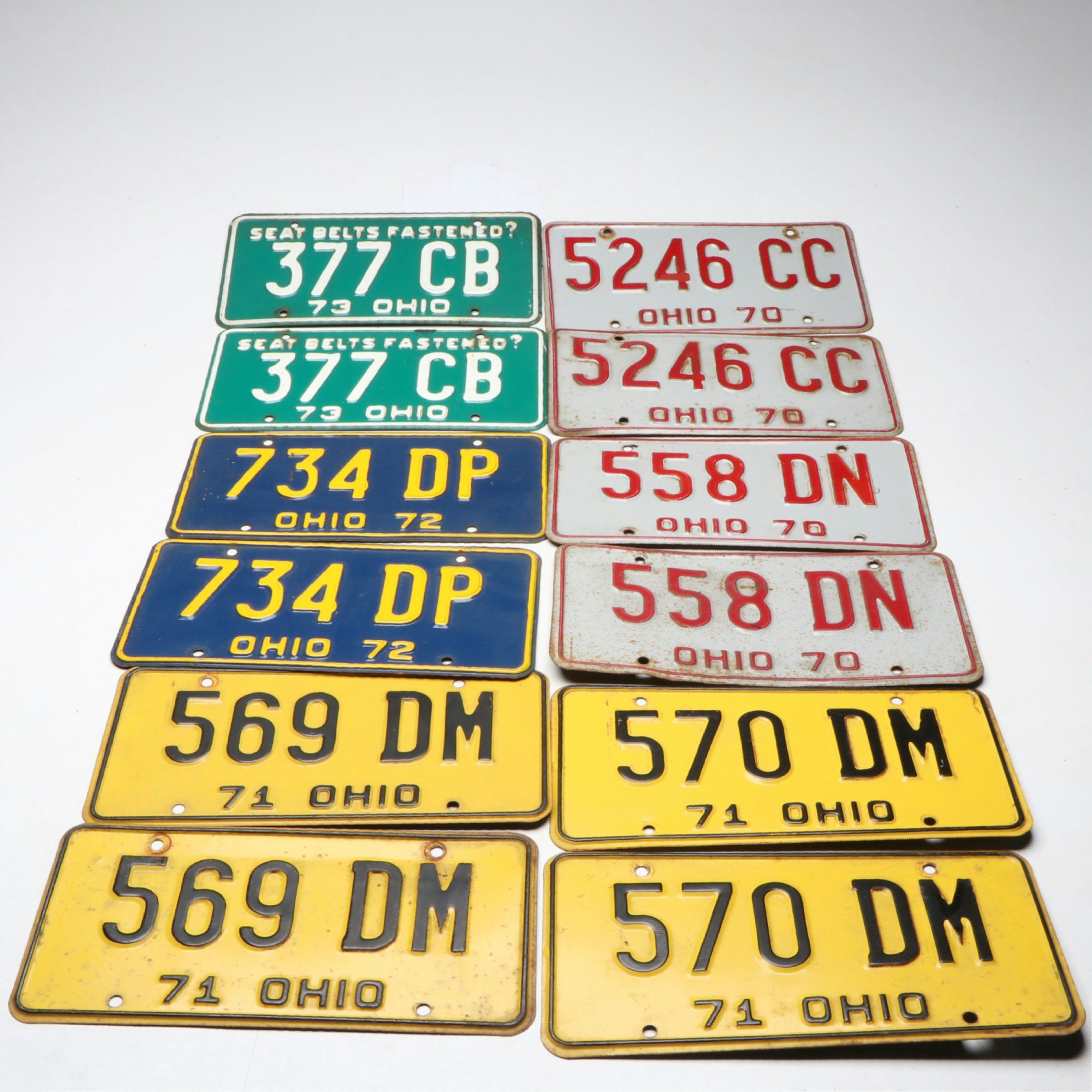 1970-1973 Ohio License Plates
