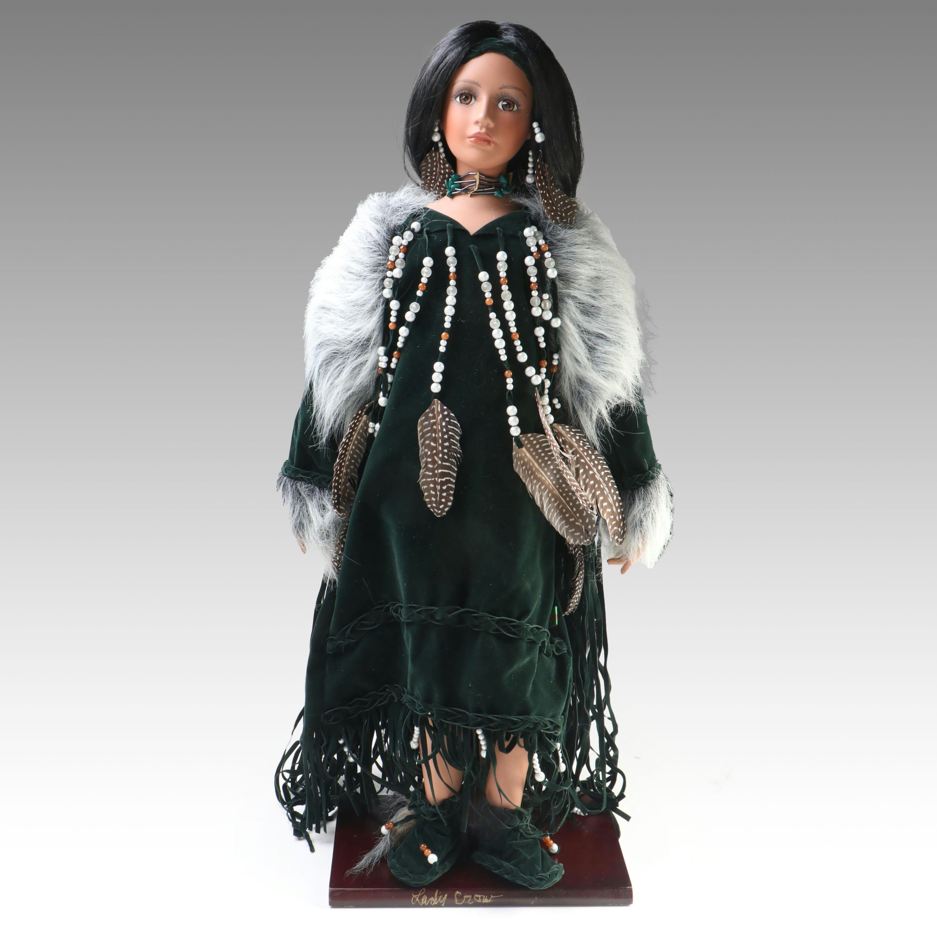 Timeless Collection "Lady Crow" Bisque and Fur Doll