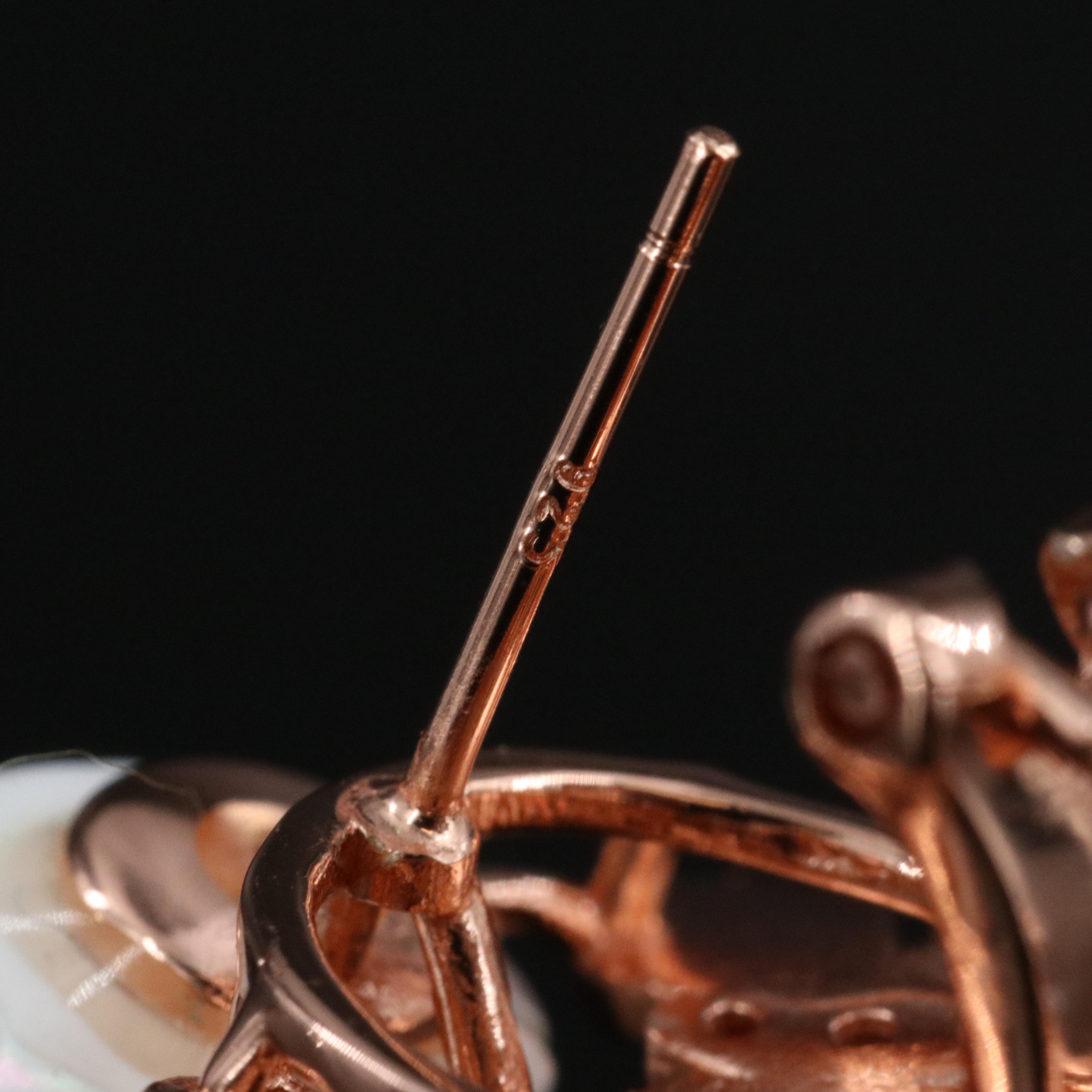 Sterling Gemstone Floral and Butterfly Cluster Earrings