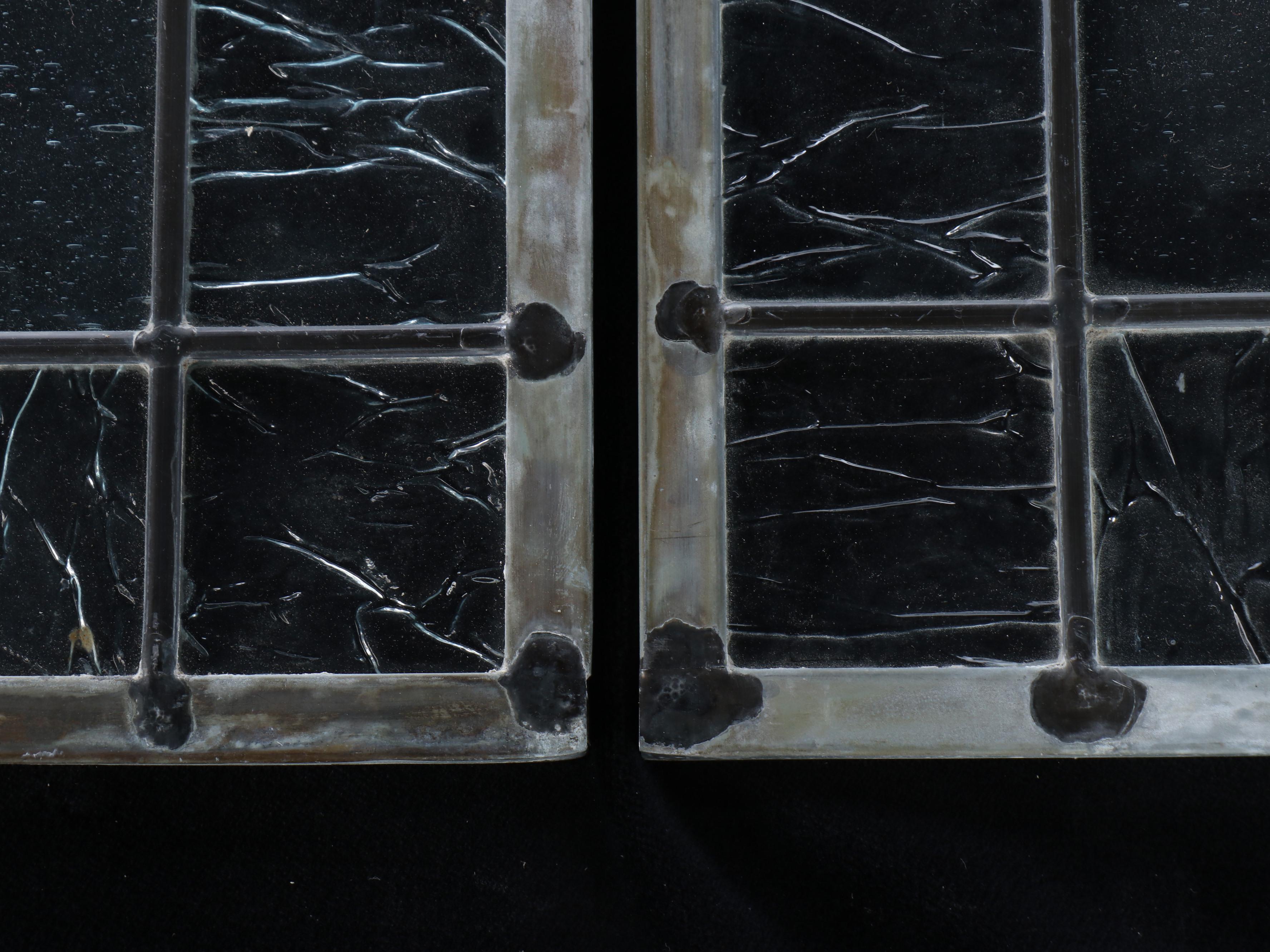 Pair of Prairie Style Stained Glass Panels