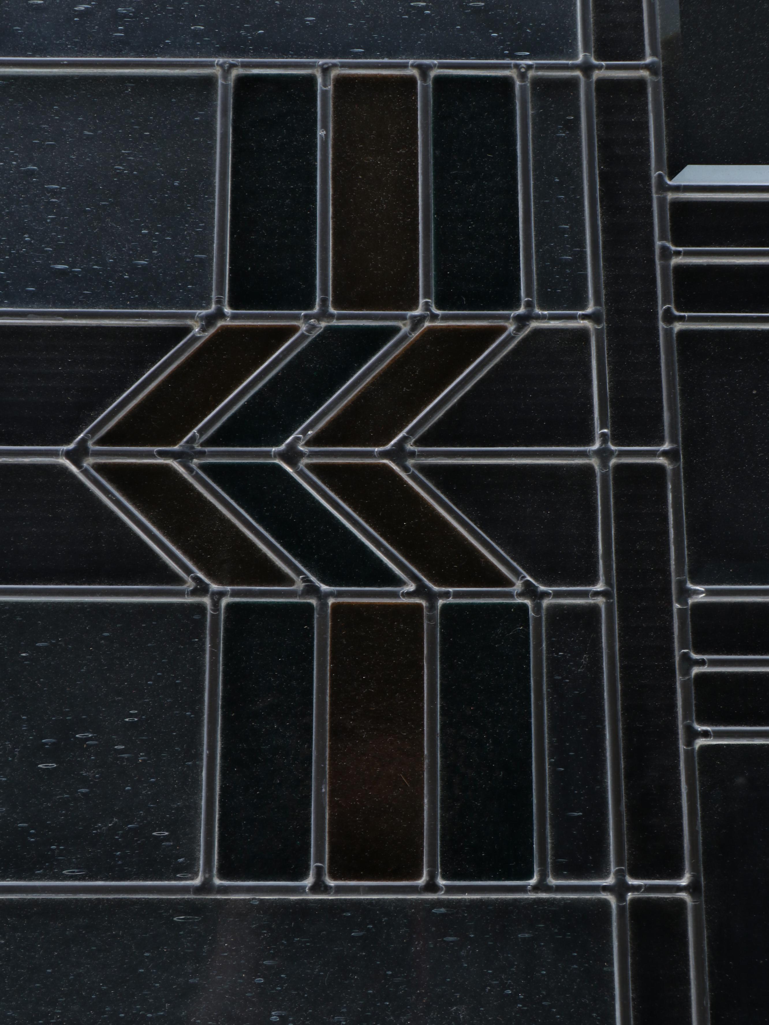 Pair of Prairie Style Stained Glass Panels