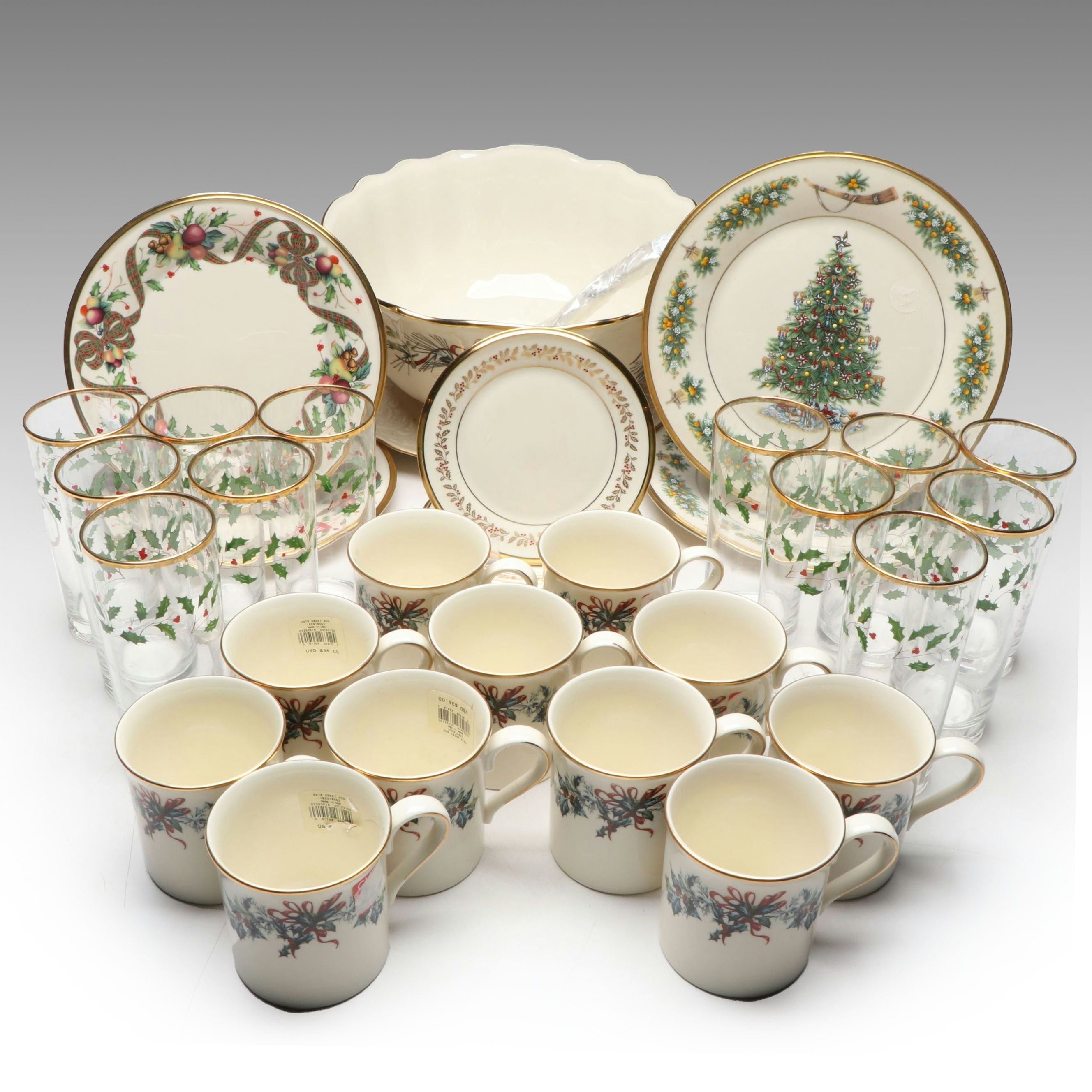 Lenox Wedding Plate, "Winter Greetings" Punch Bowl and Other Seasonal Dinnerware